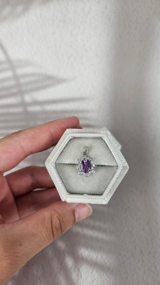925 Silber Amethyst Anhänger mit Zirkonen (37ams)