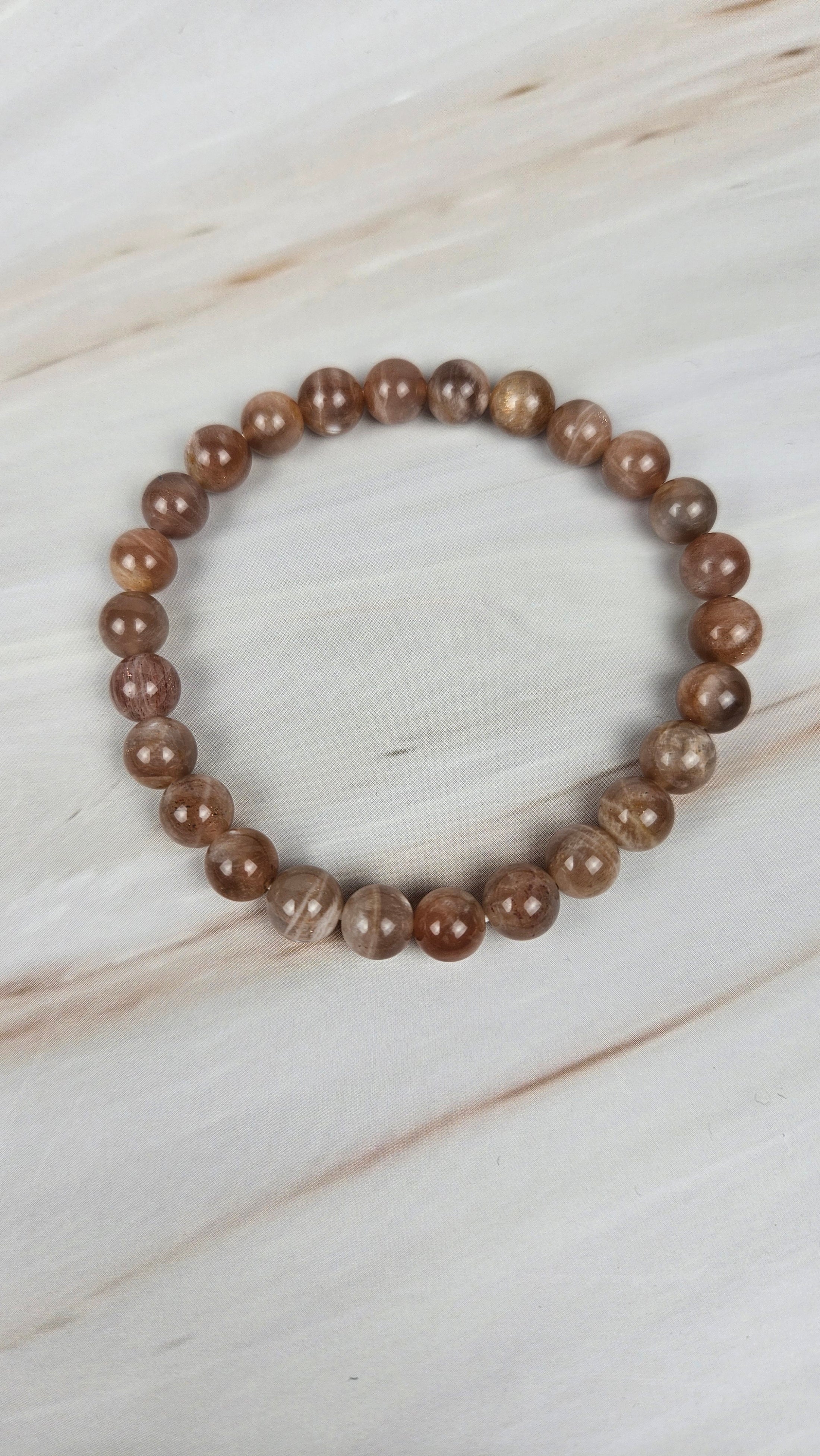 Pfirsich Mondstein Kugelarmband (16ppo)