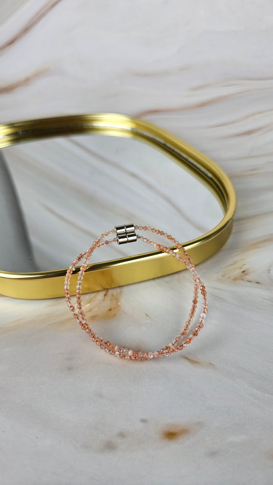 Faccetiertes Sonnenstein Armband mit Magnetverschluss (19son)