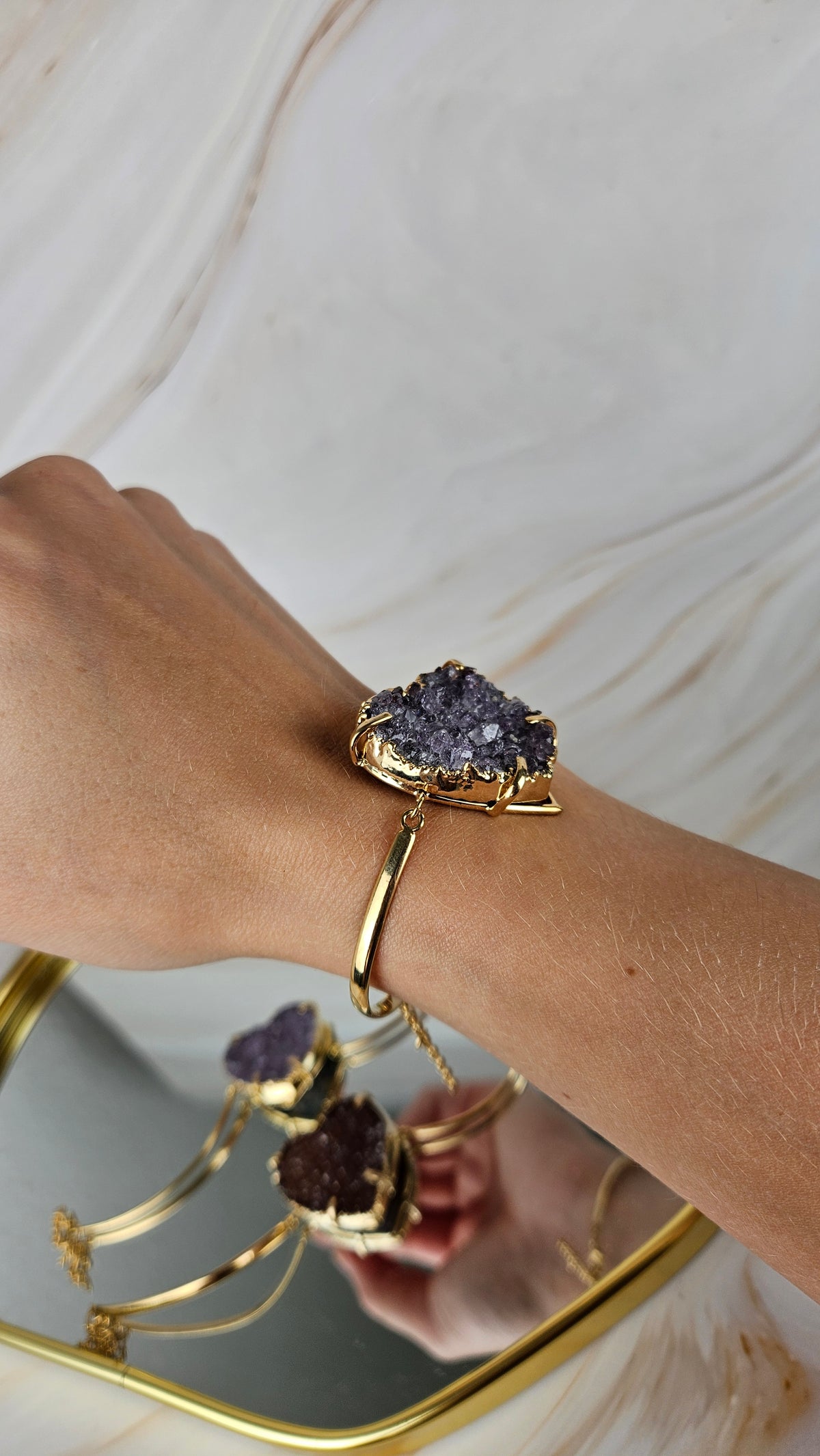Druzy Amethyst Armband mit Verschluss (29aa)