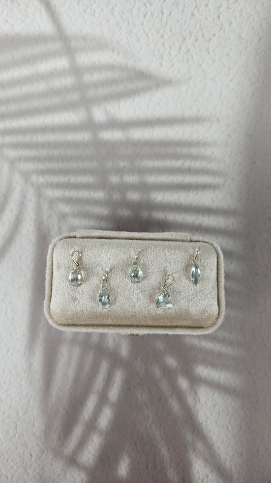 925 Silber faccetierter Aquamarin Anhänger (59aq)