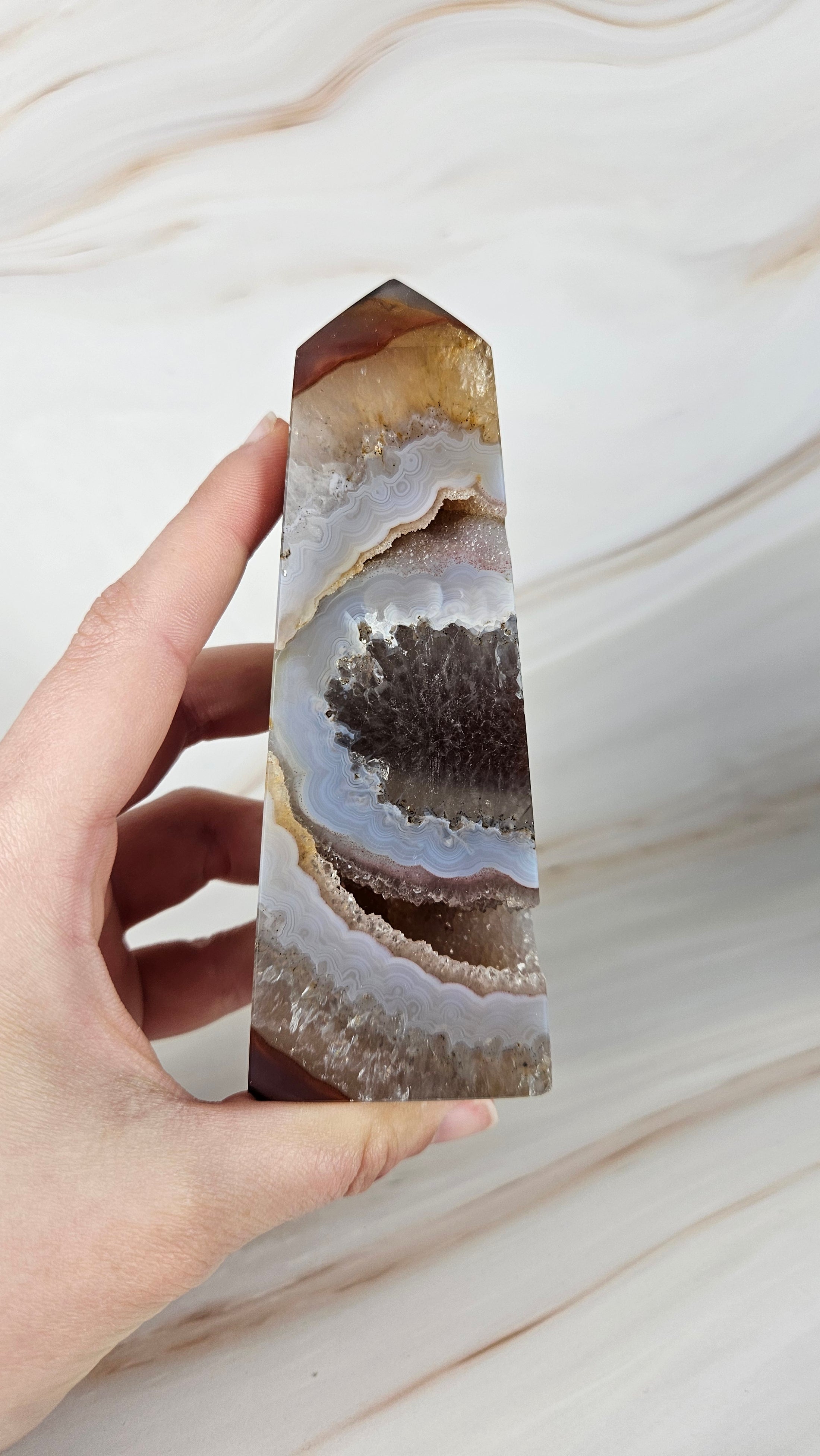 Druzy Achat Spitze (59dit)