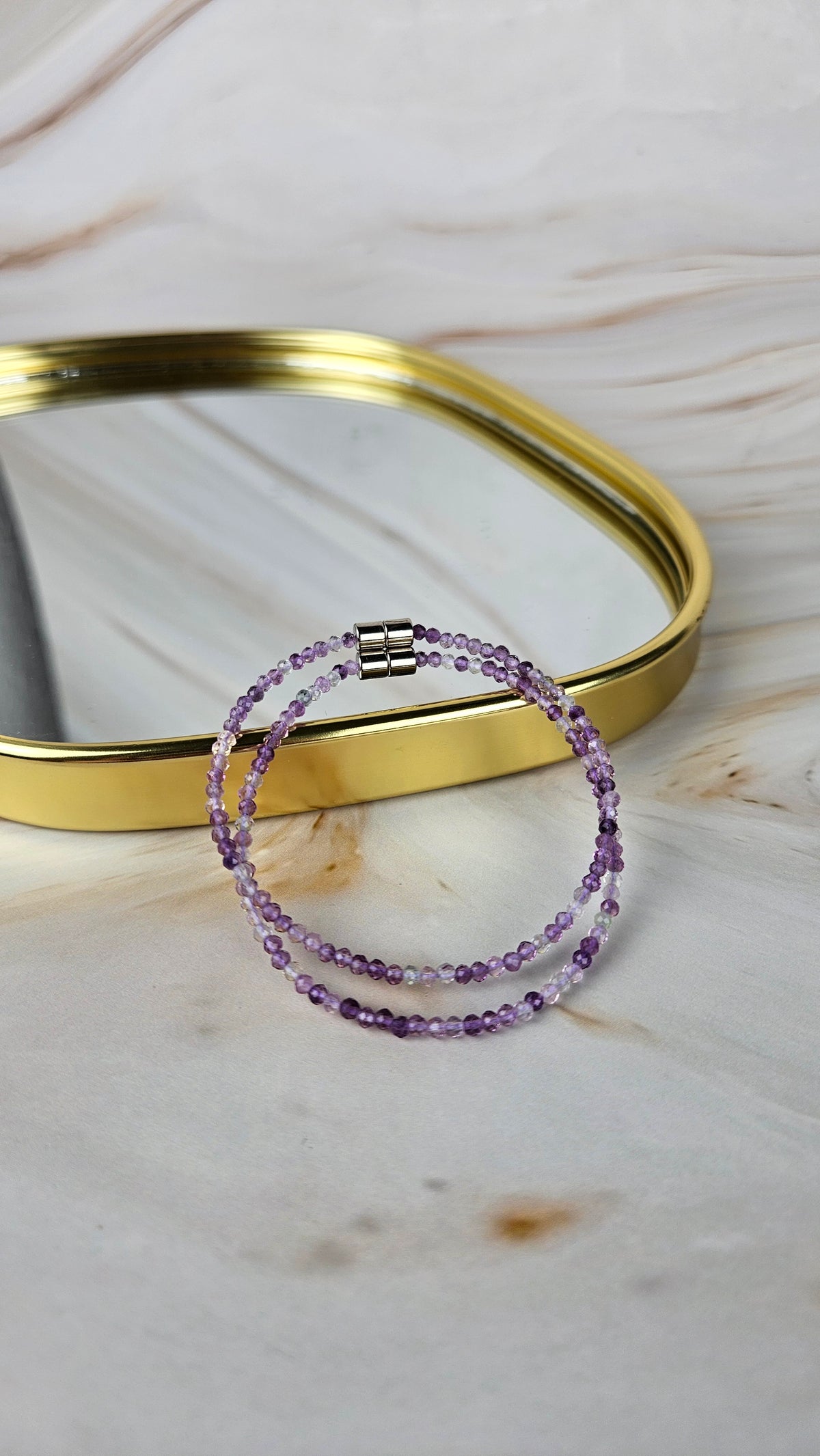 Faccetiertes Fluorit Armband mit Magnetverschluss (19flr)