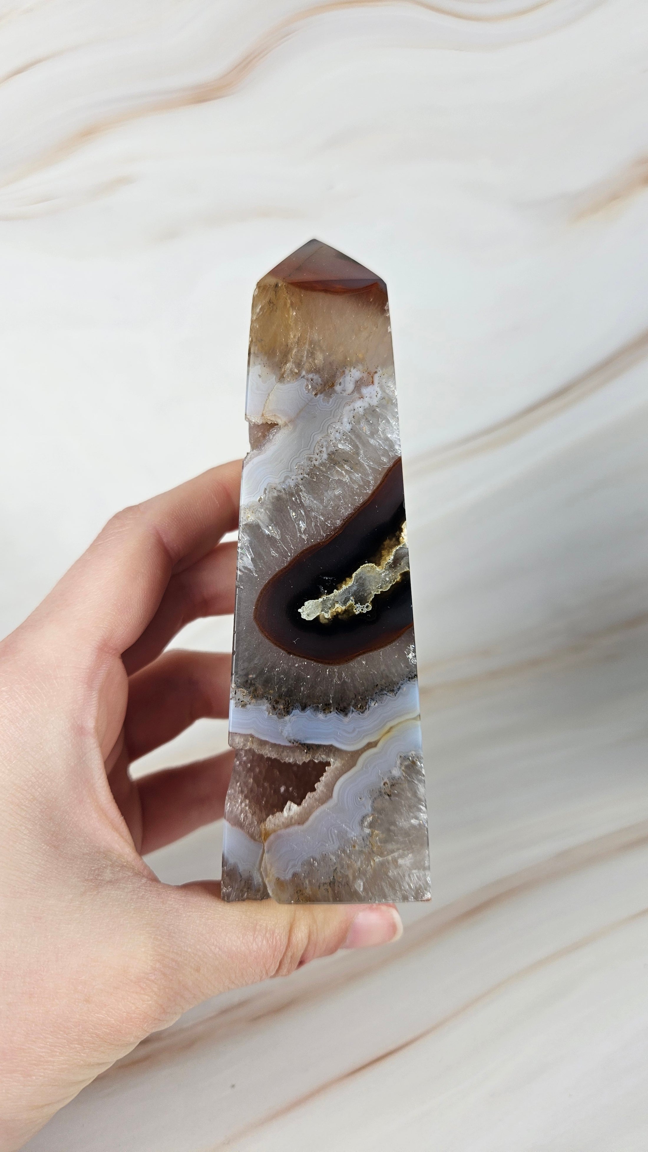 Druzy Achat Spitze (59dit)