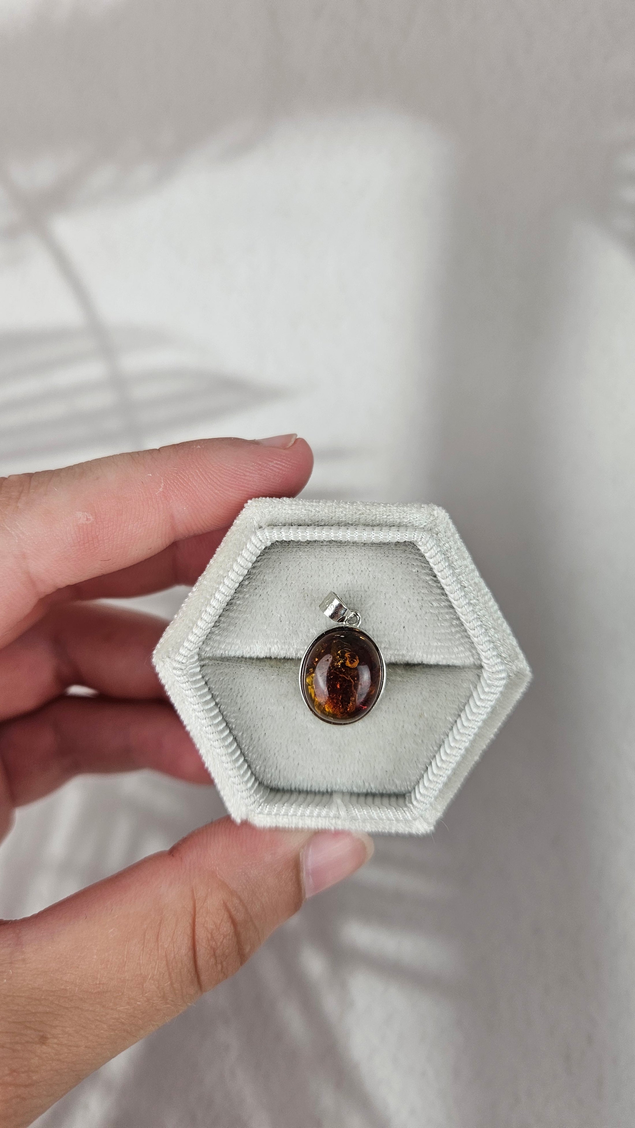925 Silber Bernstein Anhänger Dunkel (35ber)