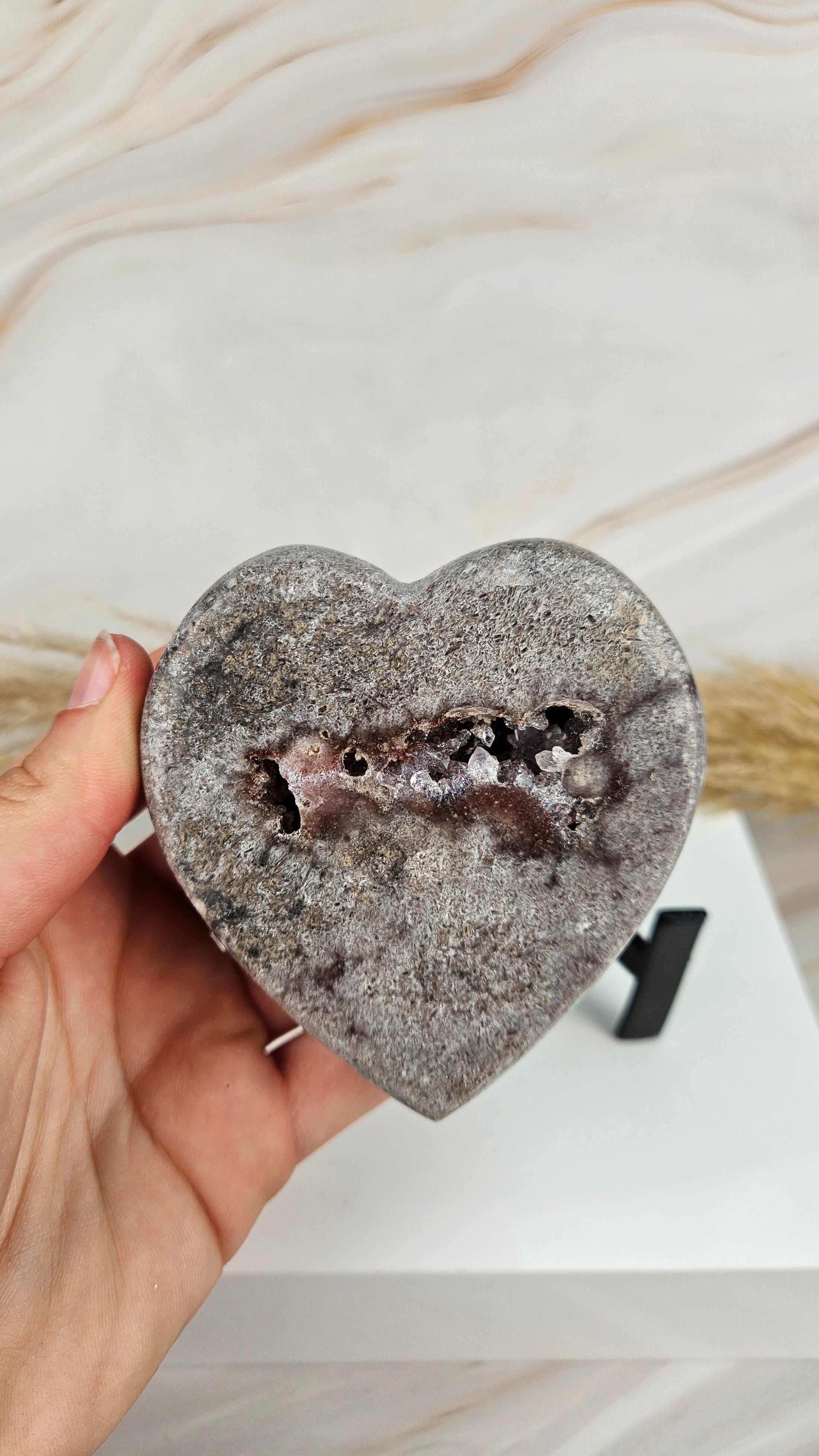 Druzy Pink Amethyst Herz (58zz)