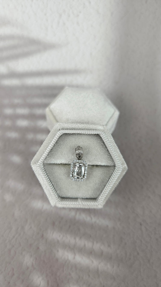 925 Silber Bergkristall Anhänger mit Zirkonen (28bef)