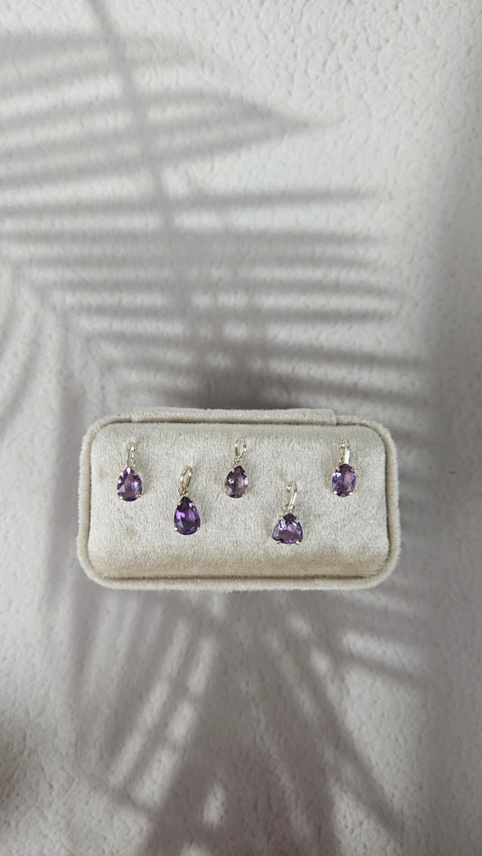925 Silber faccetierter Amethyst Anhänger (39hj)