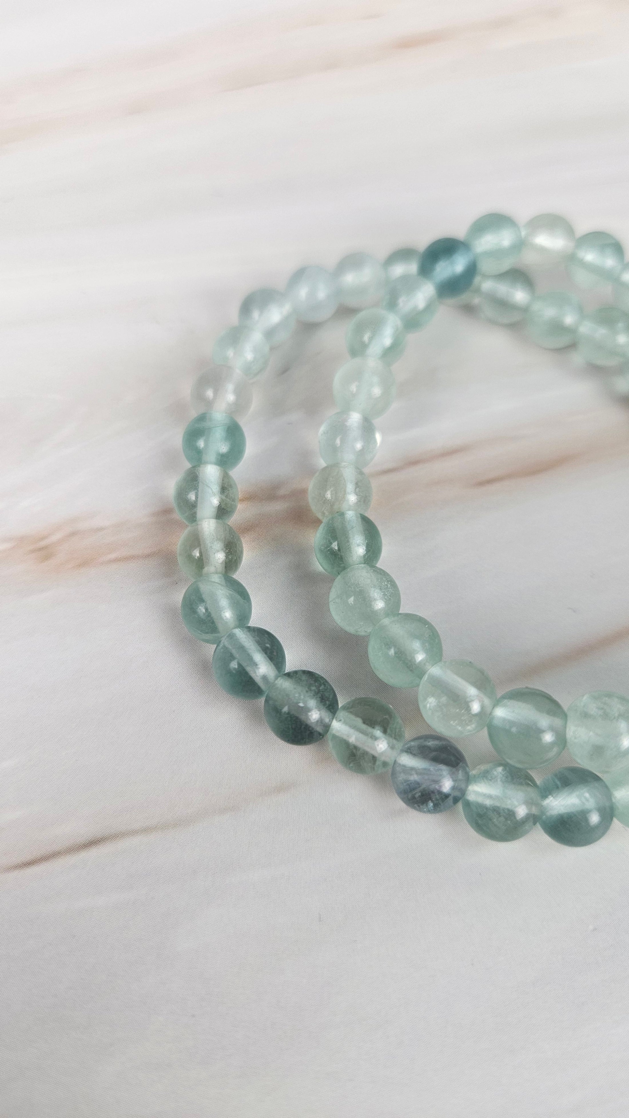 Grünes Fluorit Kugelarmband (17gf)