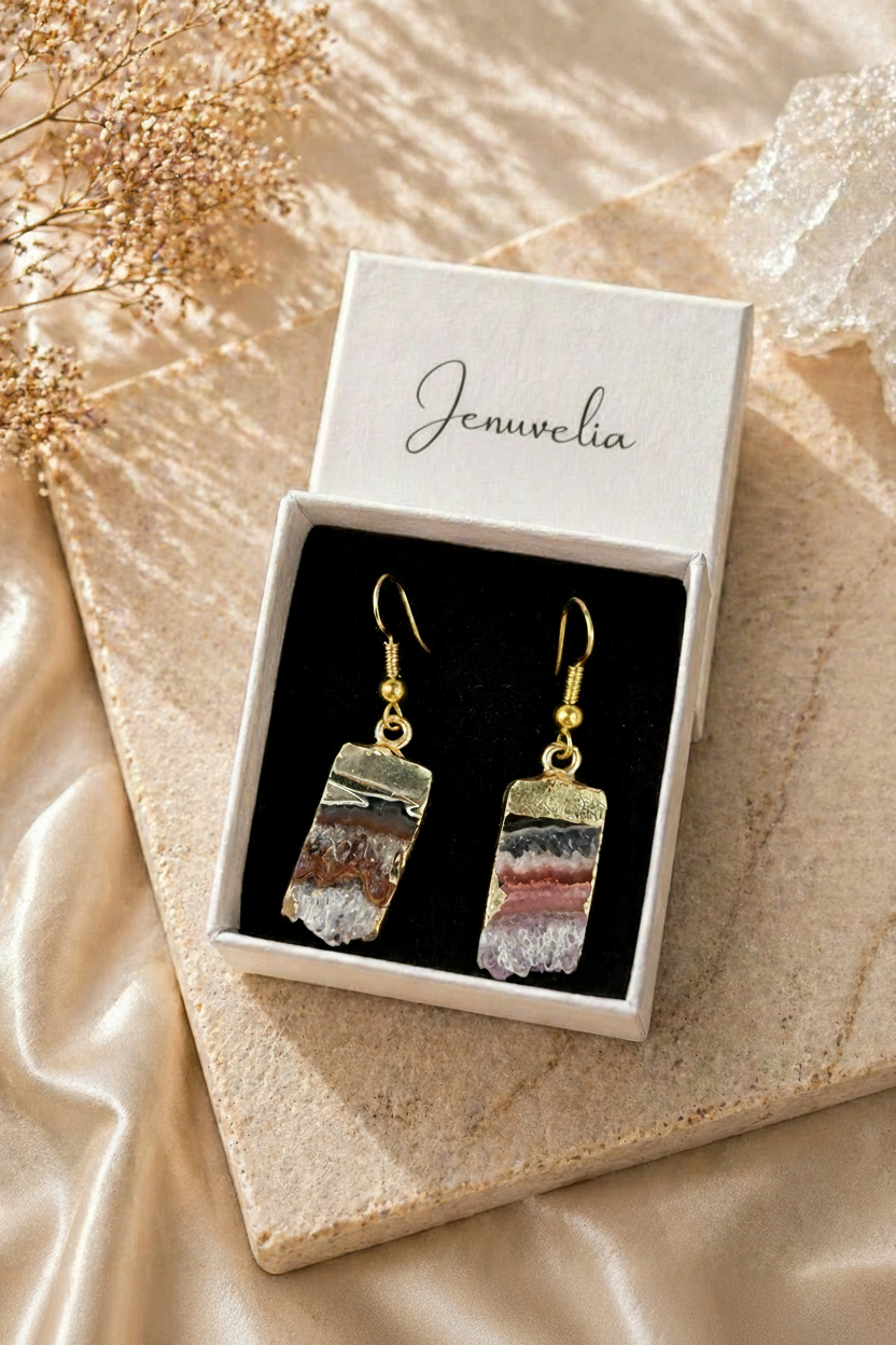Amethyst Achat Ohrhänger (19oo)