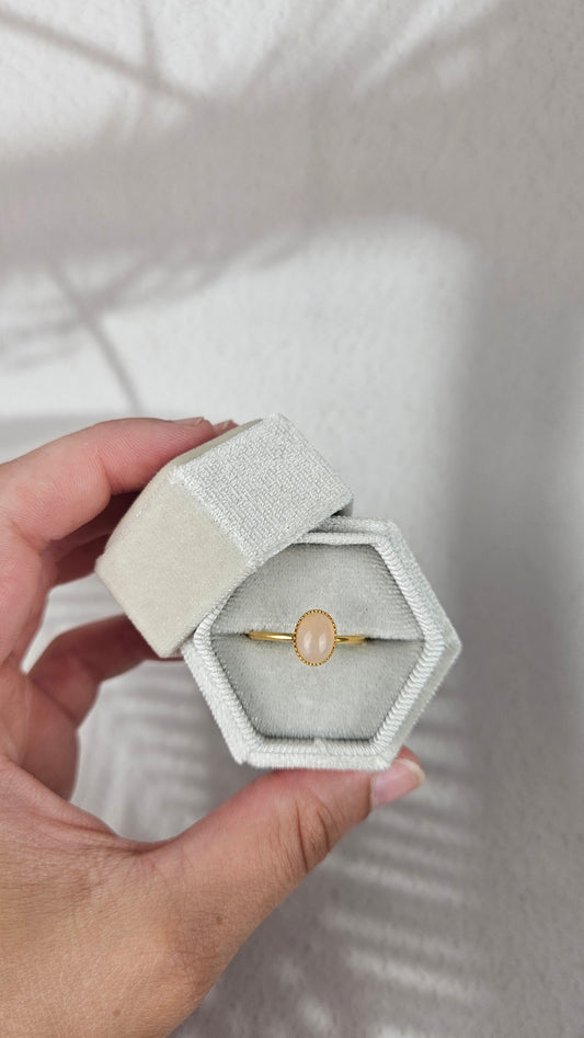 Rosenquarz Ring in Gold (38jj)