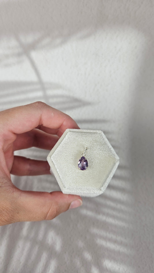 925 Silber faccetierter Amethyst Anhänger (39hj)