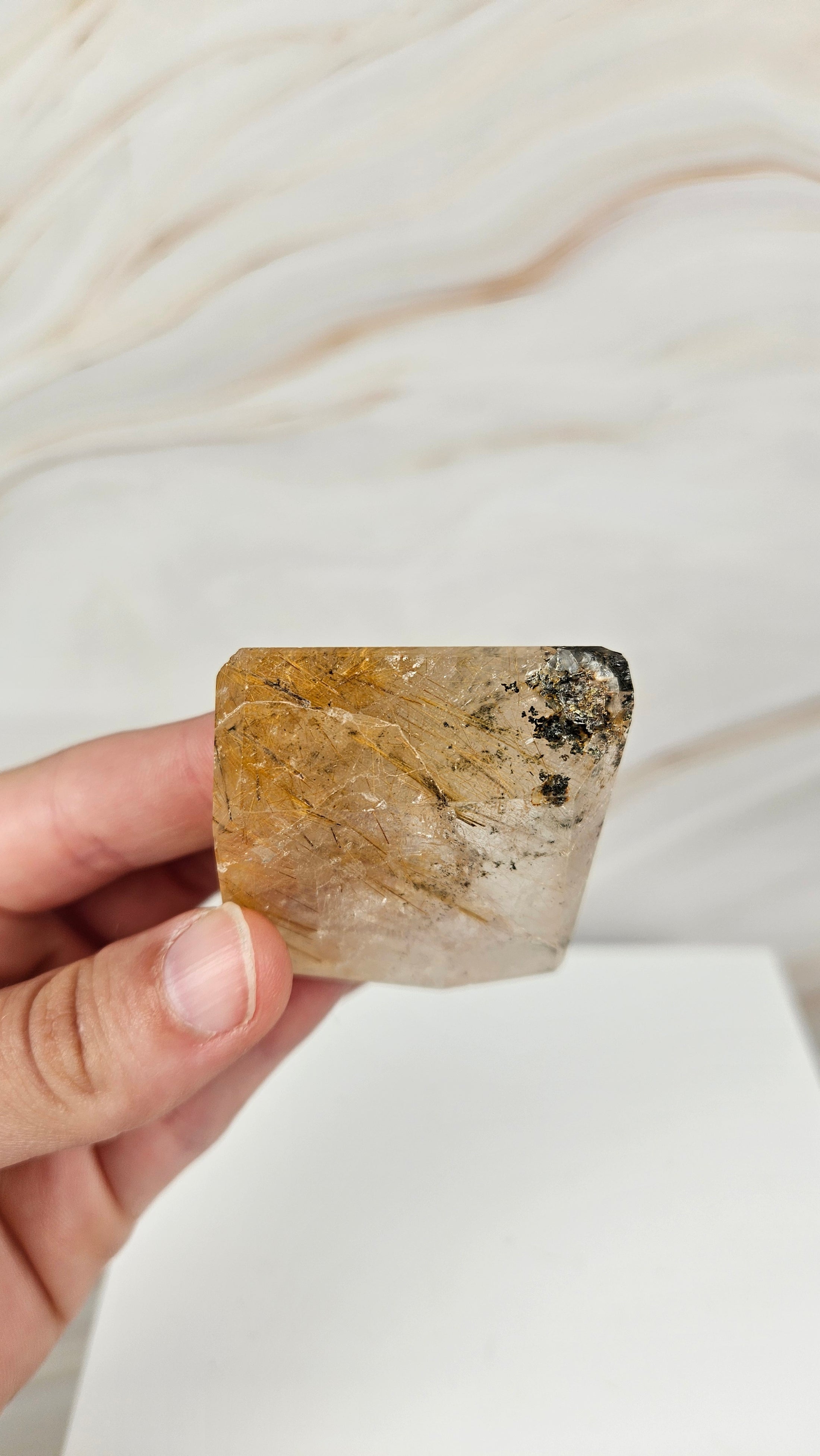 Gold Rutil Freiform mit Gartenquarz (20yr)