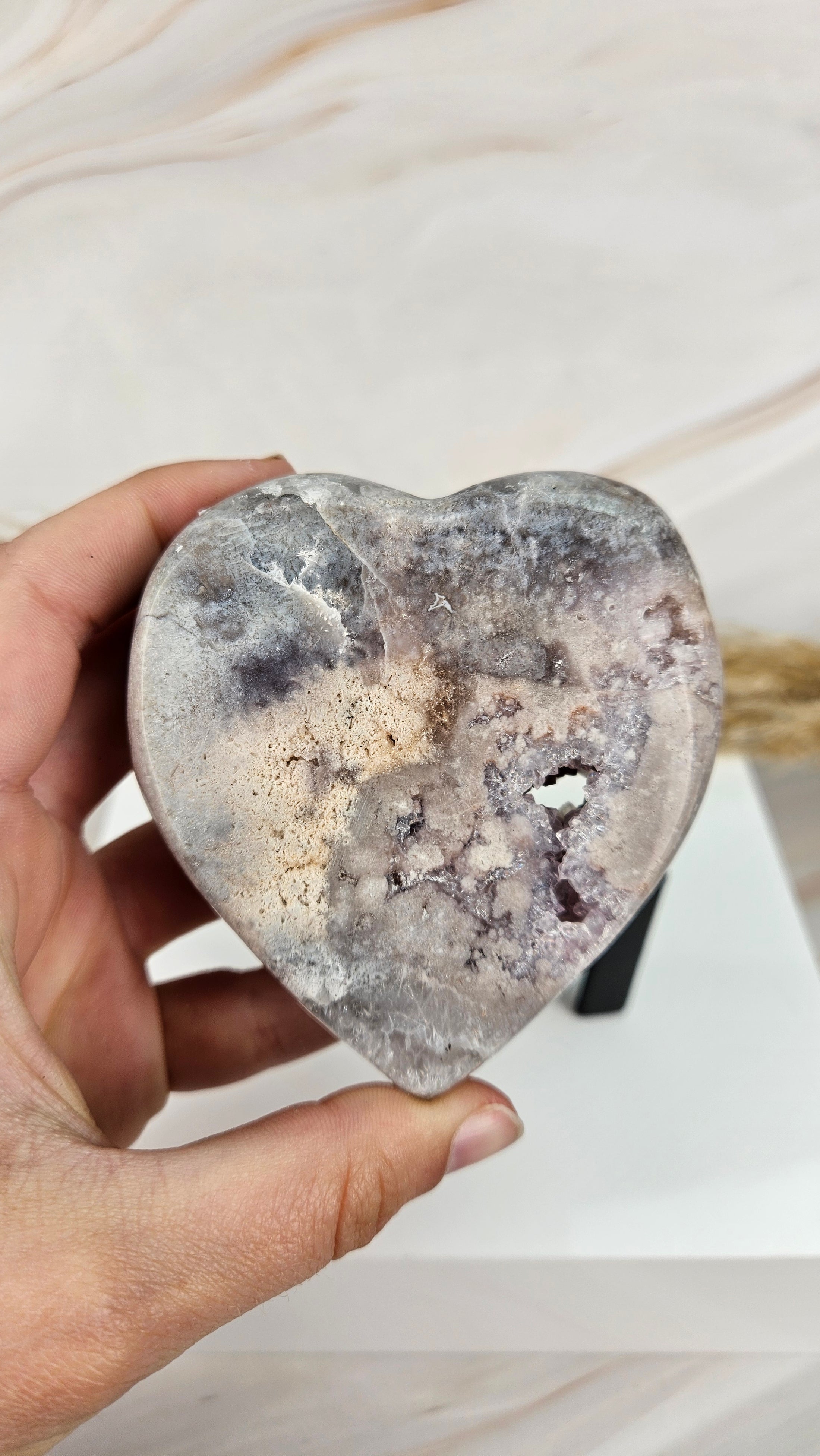 Druzy Pink Amethyst Herz (52oo)