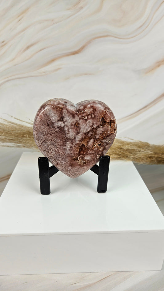 Druzy Pink Amethyst Herz mit Stand (49kk)