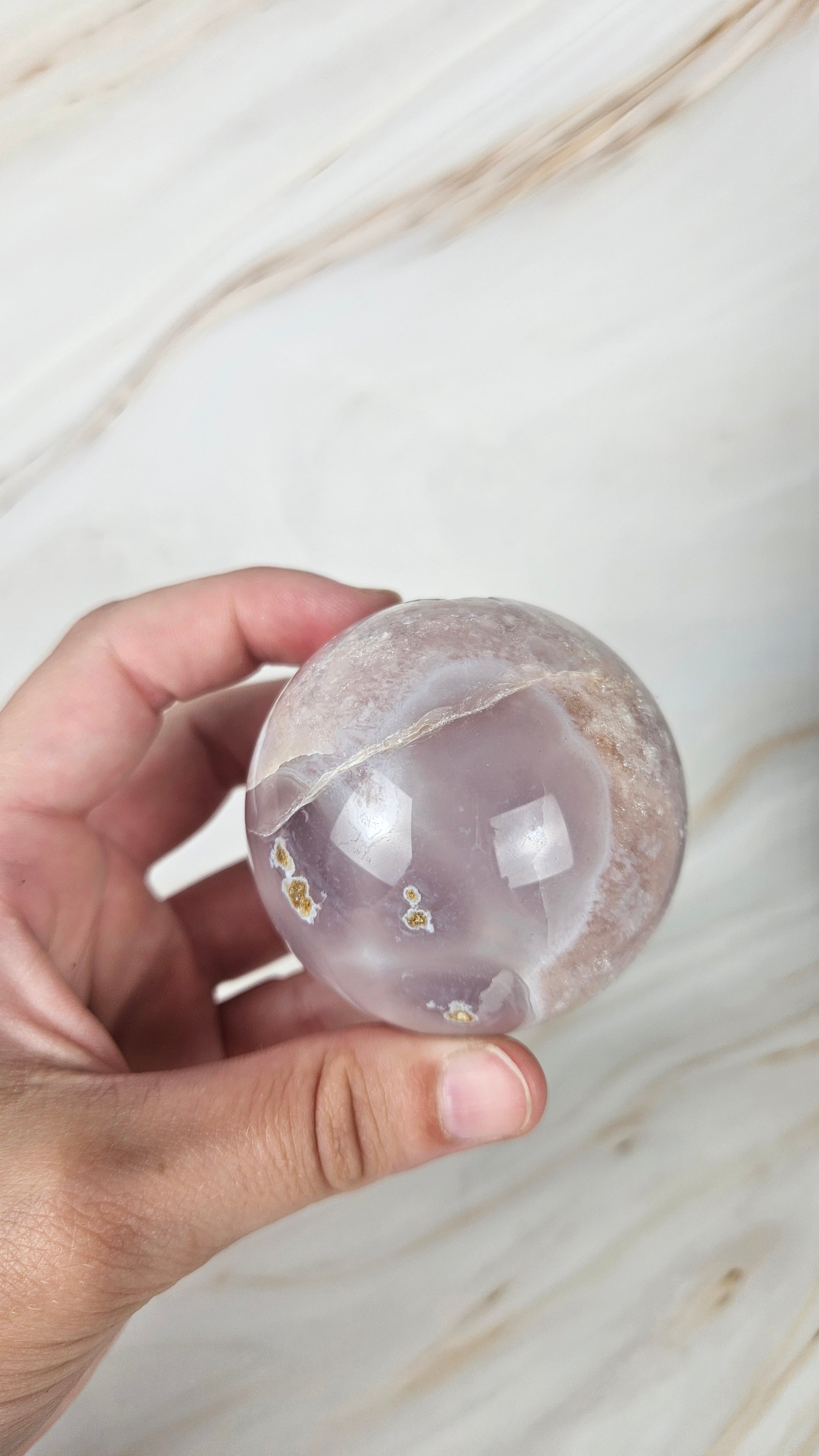 Druzy Pink Amethyst / Blumenachat Kugel (40r)