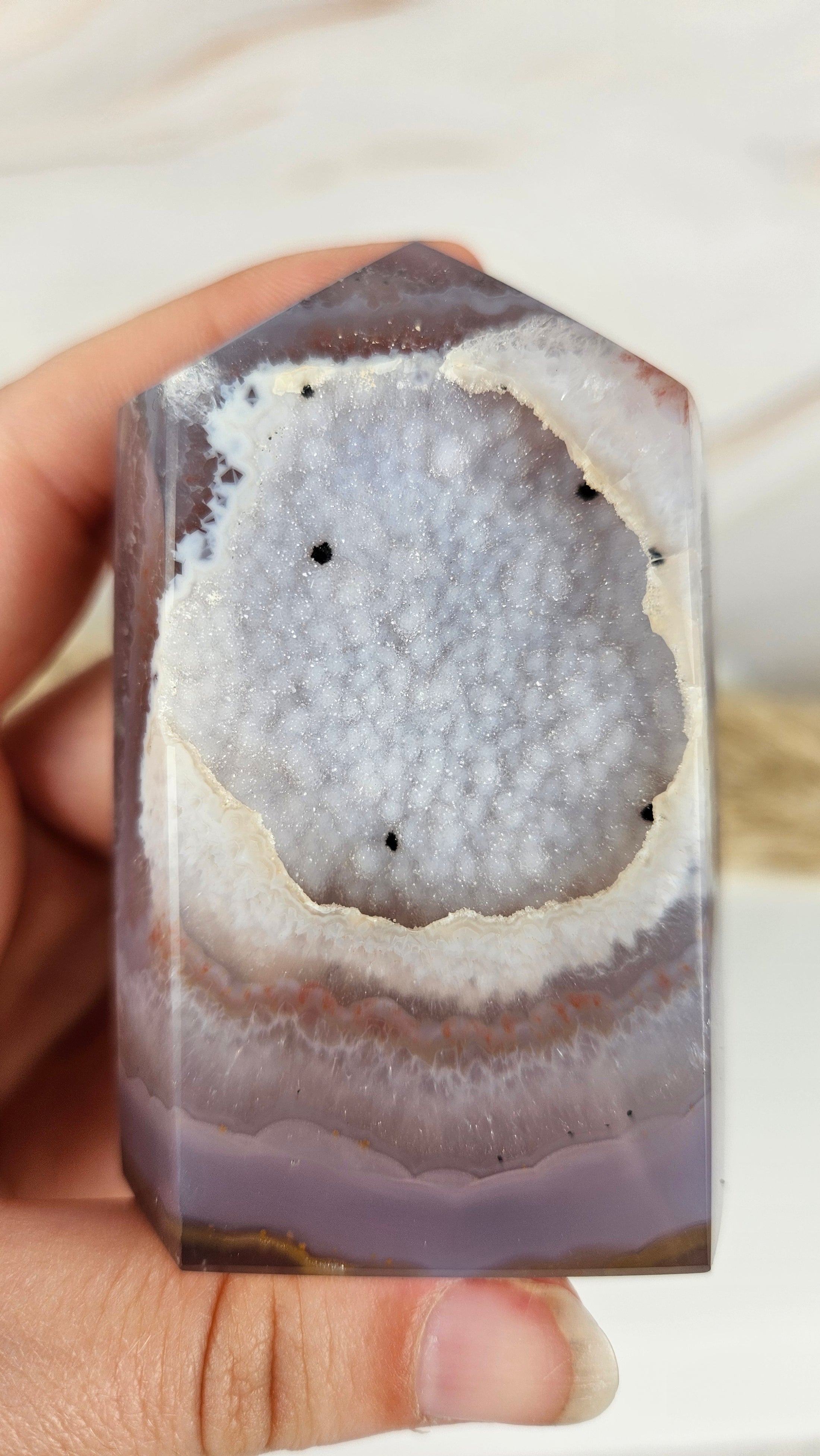 Druzy Achat Spitze (36lil)