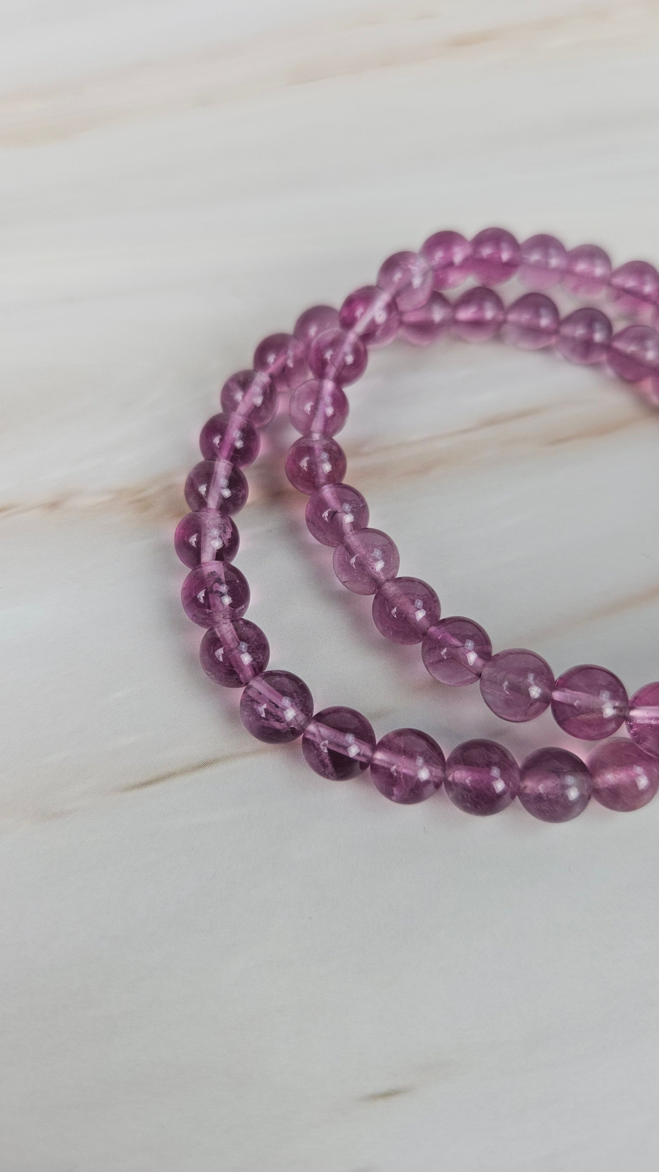 Lila Fluorit Kugelarmband (17lf)