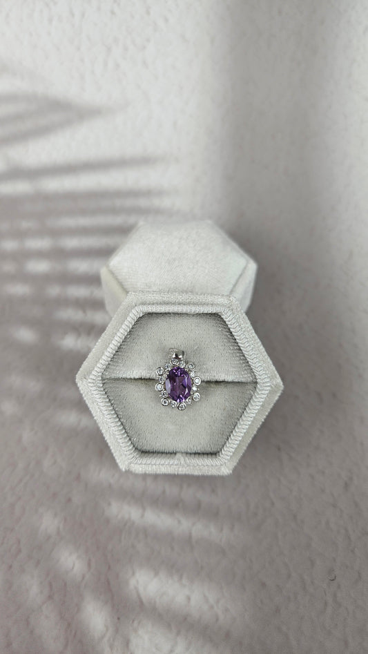 925 Silber Amethyst Anhänger mit Zirkonen (37ams)