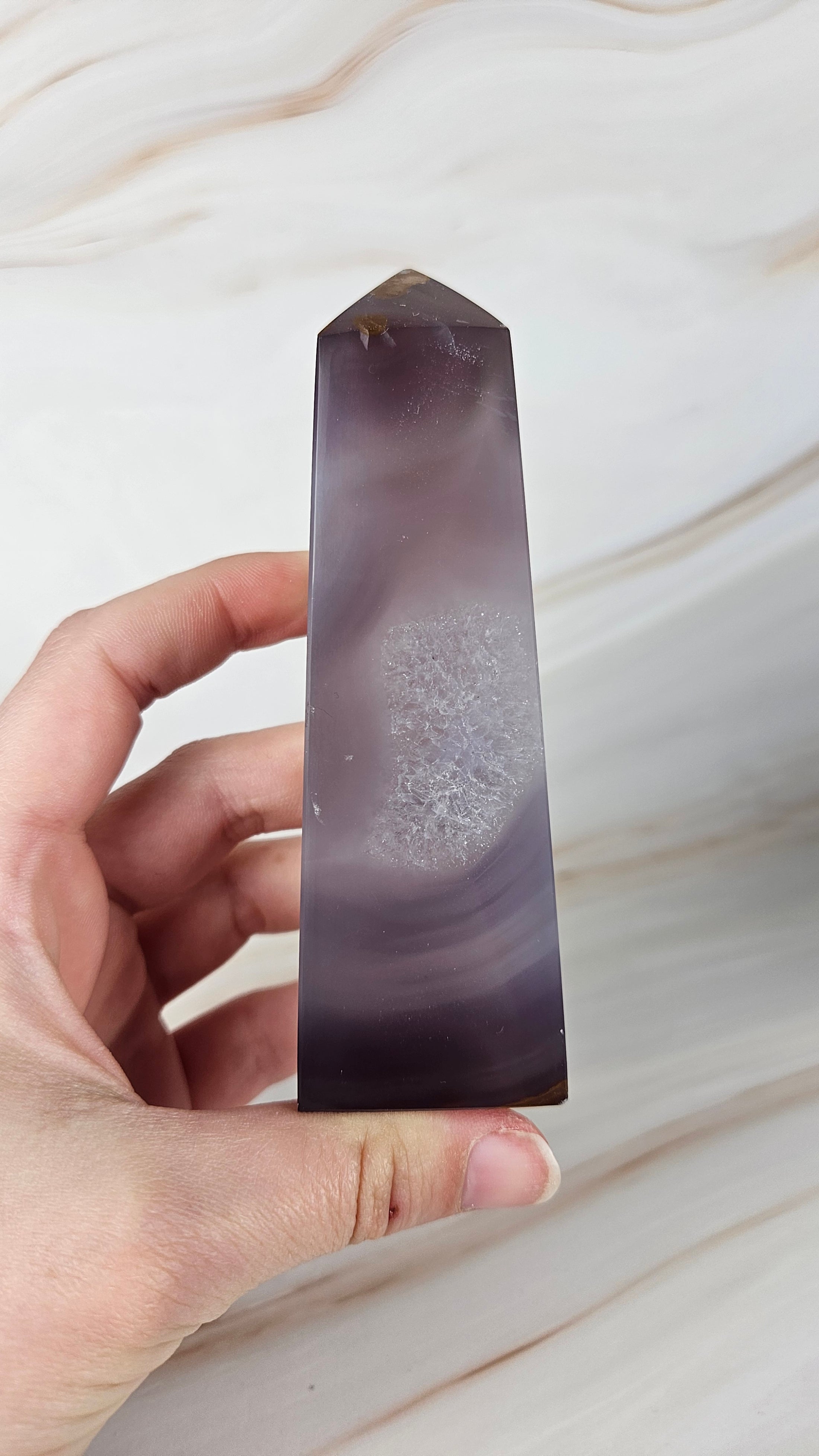Druzy Achat Spitze (49ias)