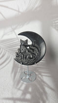 Bild in Galerie-Betrachter laden, Silber Obsidian Fuchs mit Mond (30fux)

