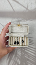 Bild in Galerie-Betrachter laden, Diamant Creolen und Anhänger Set in Obsidian und Silber (32obb)
