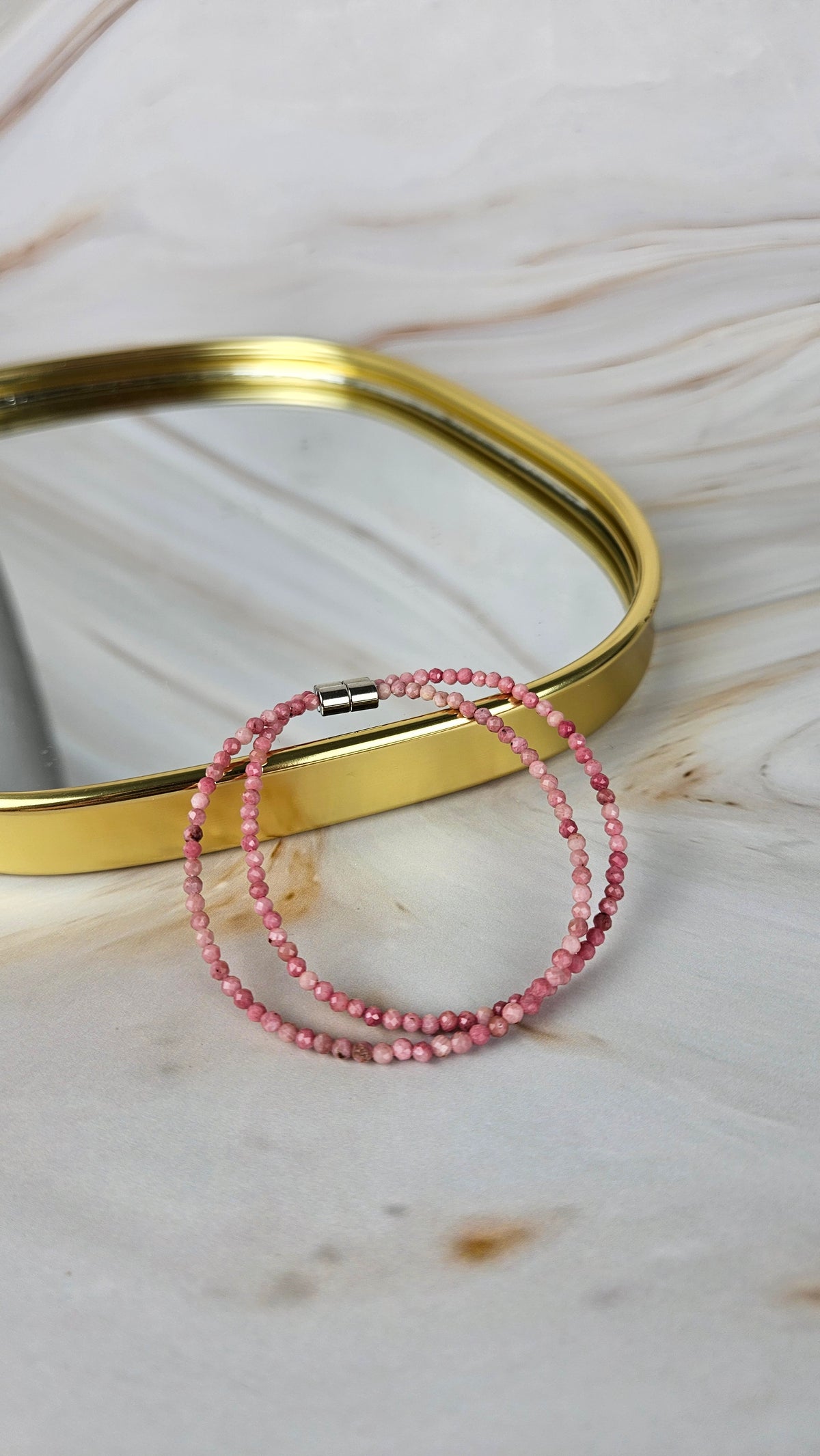Faccetiertes Rhodochrosit Armband mit Magnetverschluss (19rod)
