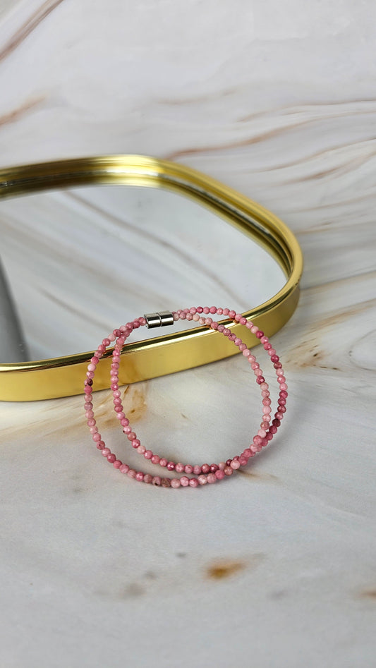 Faccetiertes Rhodochrosit Armband mit Magnetverschluss (19rod)