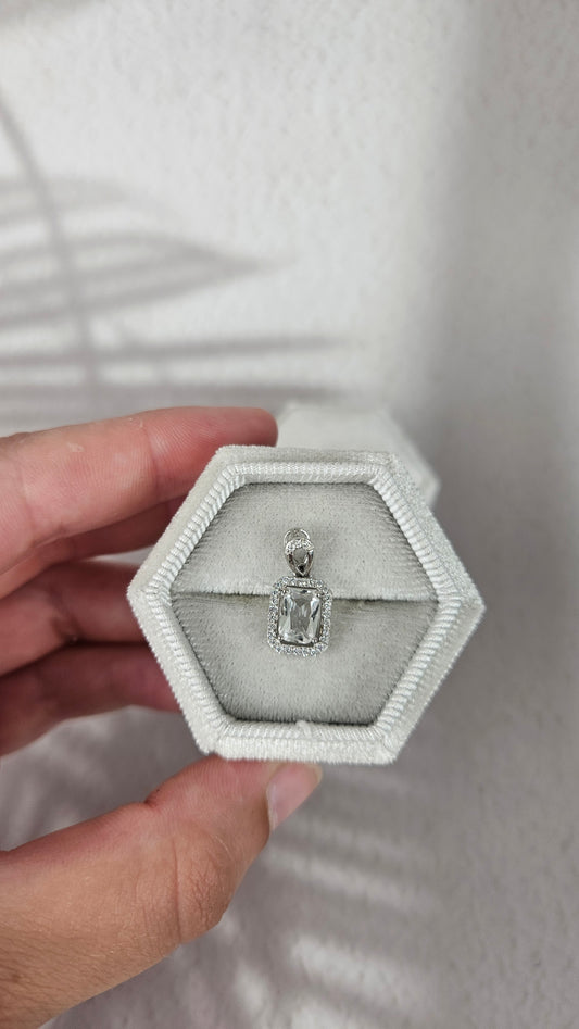 925 Silber Bergkristall Anhänger mit Zirkonen (28bef)