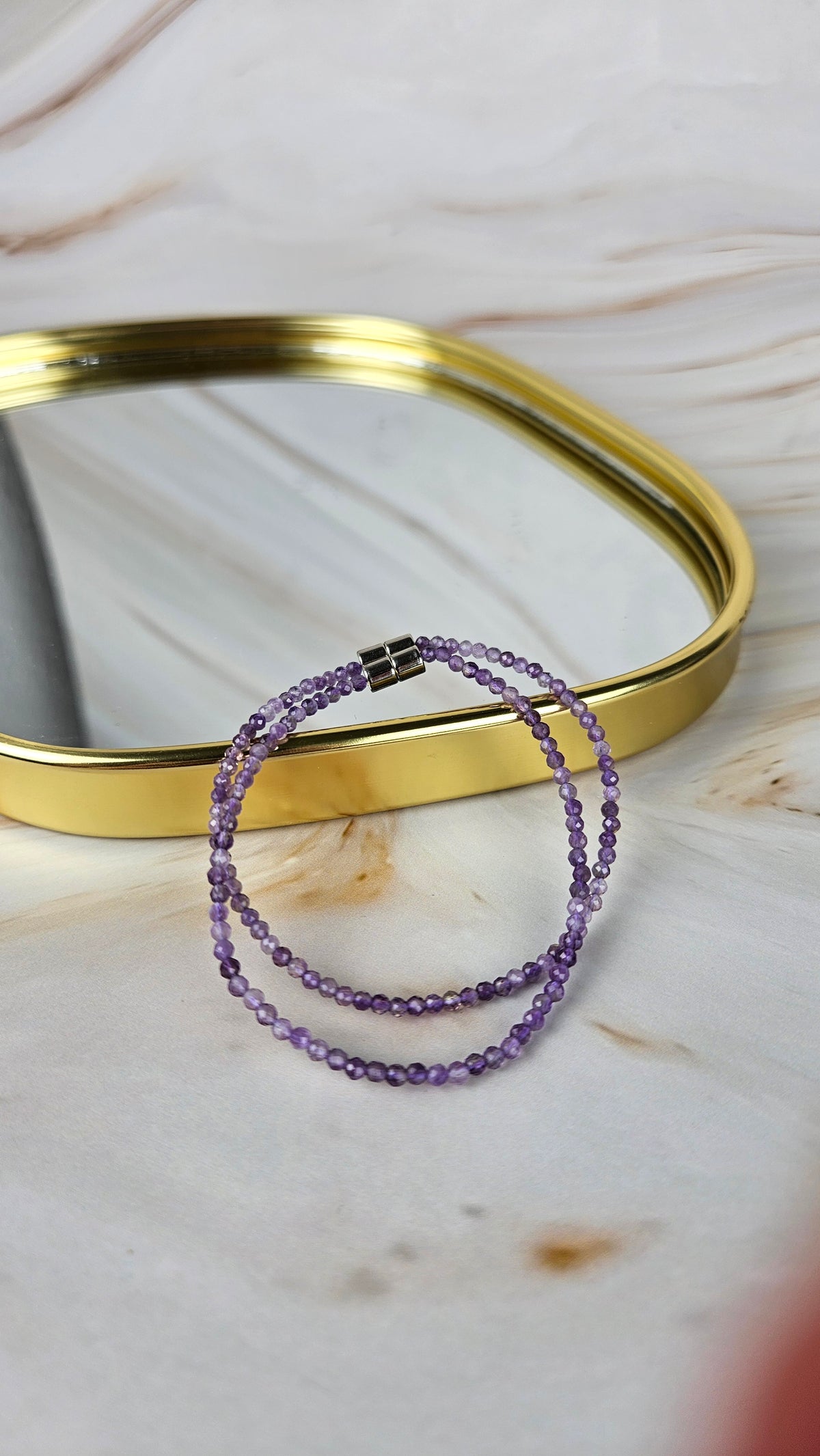 Faccetiertes Amethyst Armband mit Magnetverschluss (19ams)