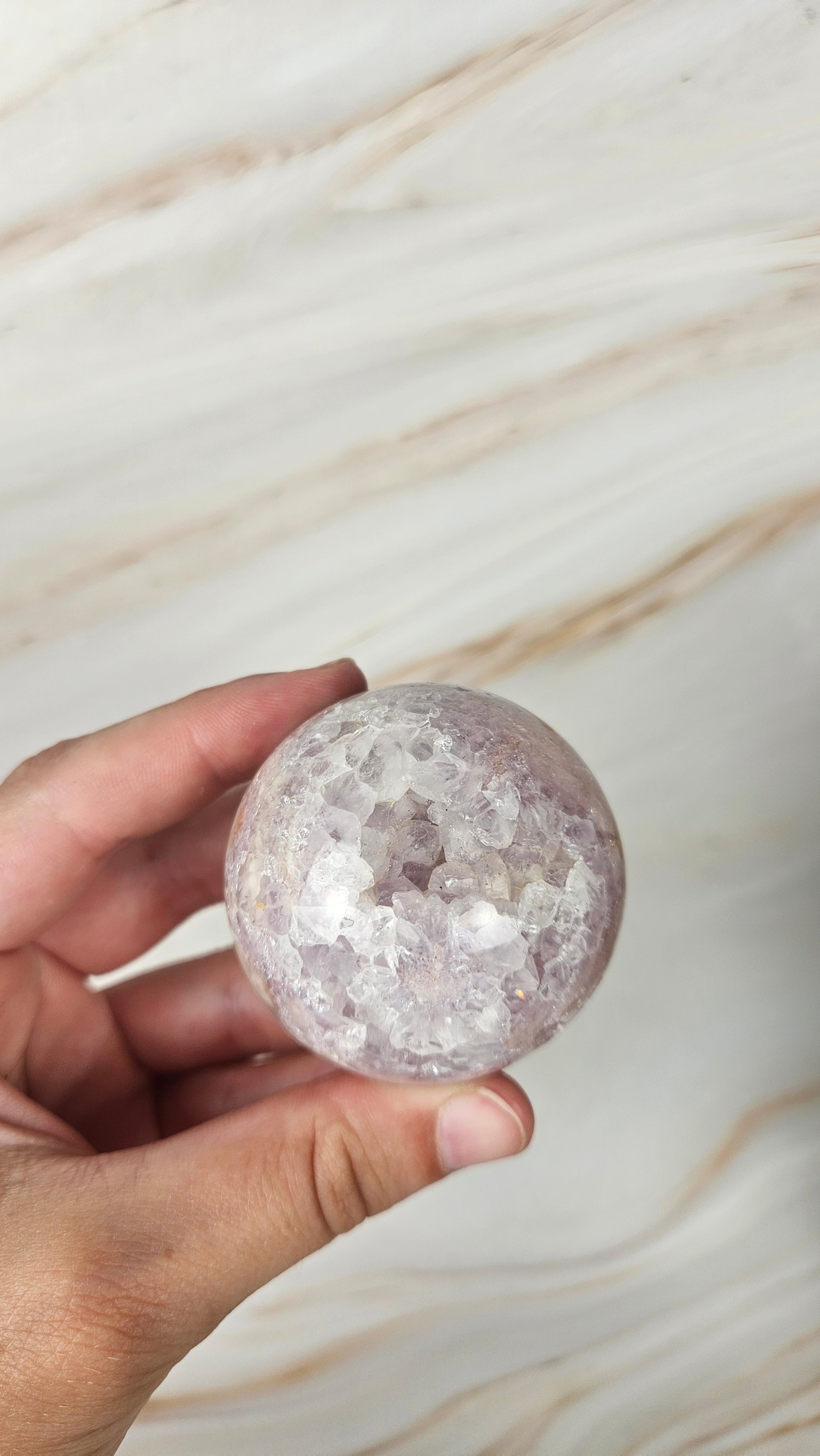 Blumenachat & Pink Amethyst Kugel (33pak)