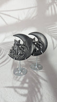 Bild in Galerie-Betrachter laden, Silber Obsidian Fuchs mit Mond (30fux)
