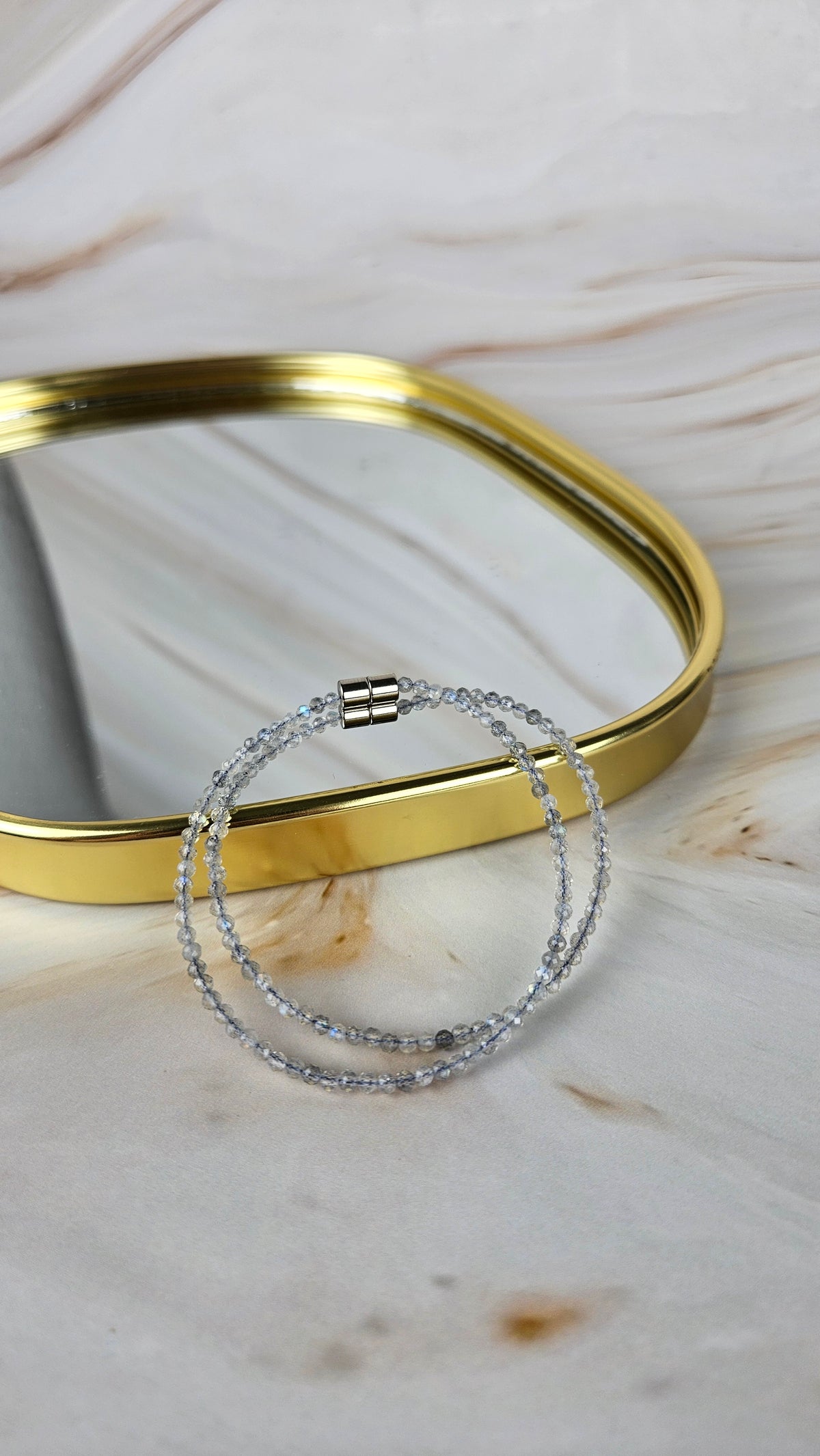 Faccetiertes Labradorit Armband mit Magnetverschluss (19lab)