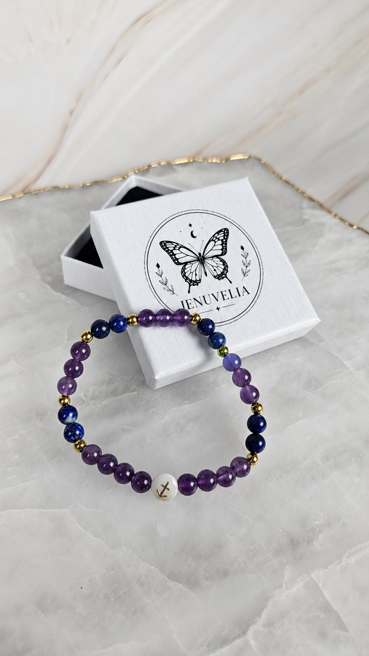 SCHÜTZE ♐️ - Sternzeichen Armband mit Amethyst und Lapislazuli