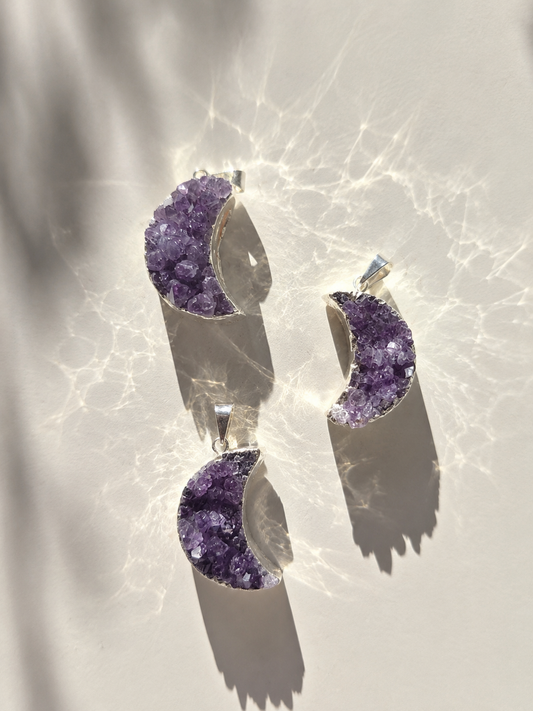 Amethyst Mond Anhänger inklusive Silber (28amg)