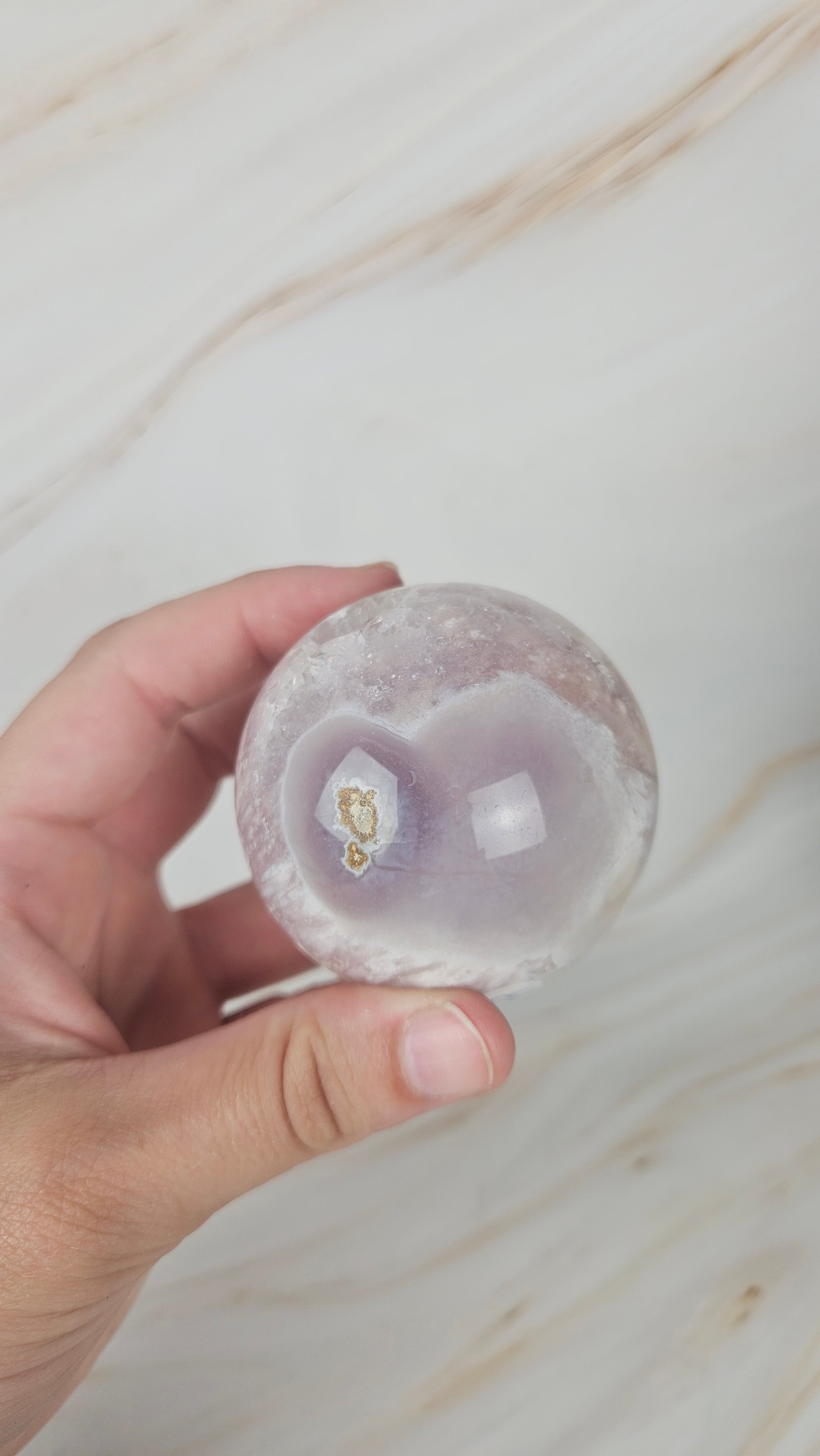 Druzy Pink Amethyst / Blumenachat Kugel (40r)