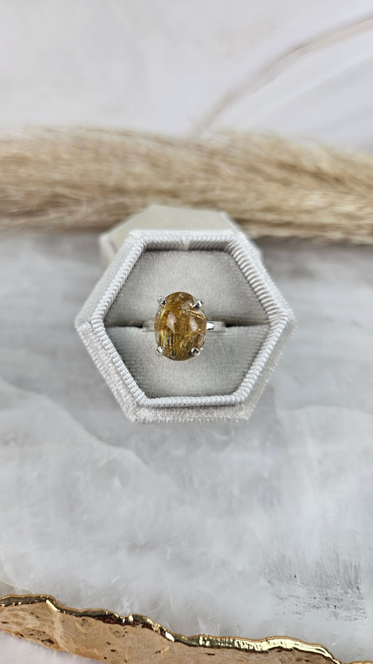 Gold Rutil Ring in Silber (43hd)
