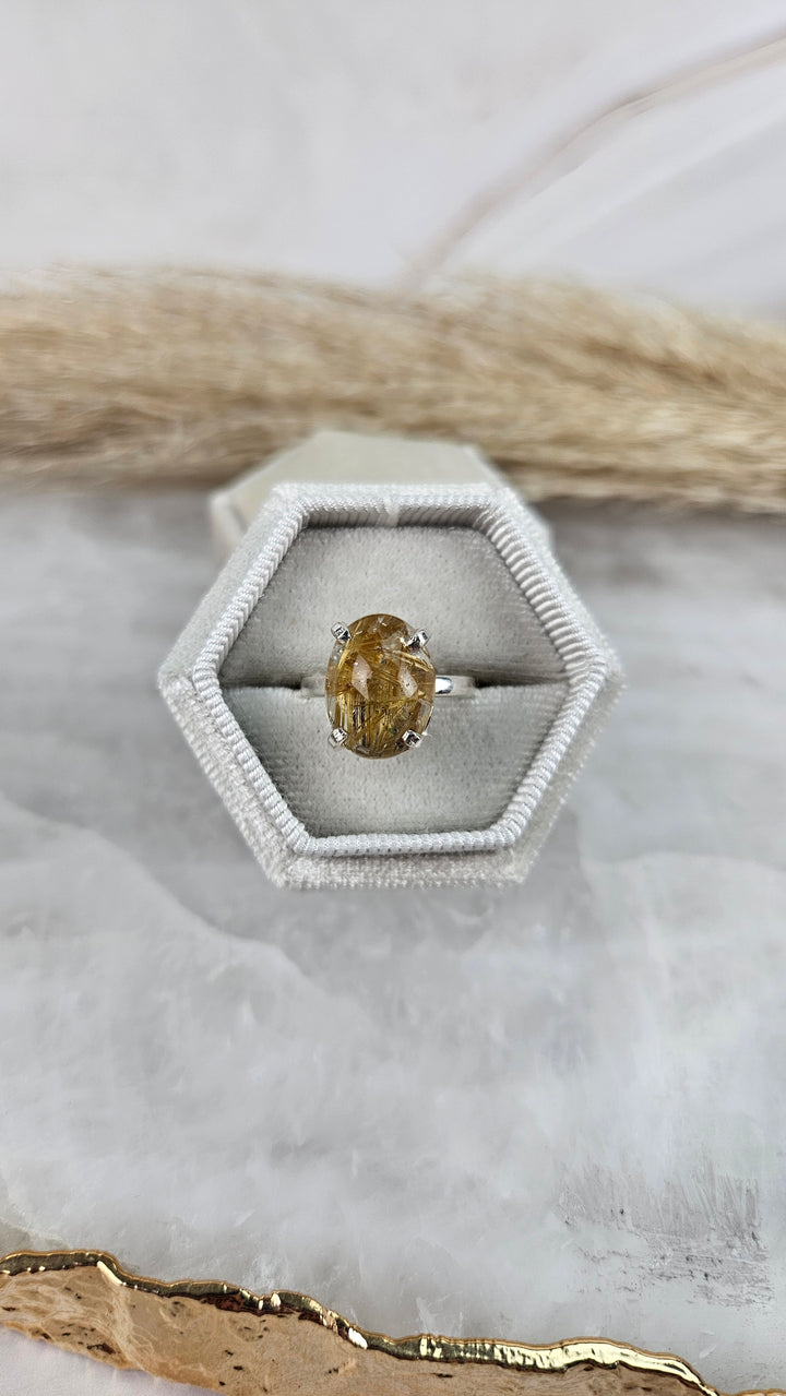 Gold Rutil Ring in Silber (43hd)