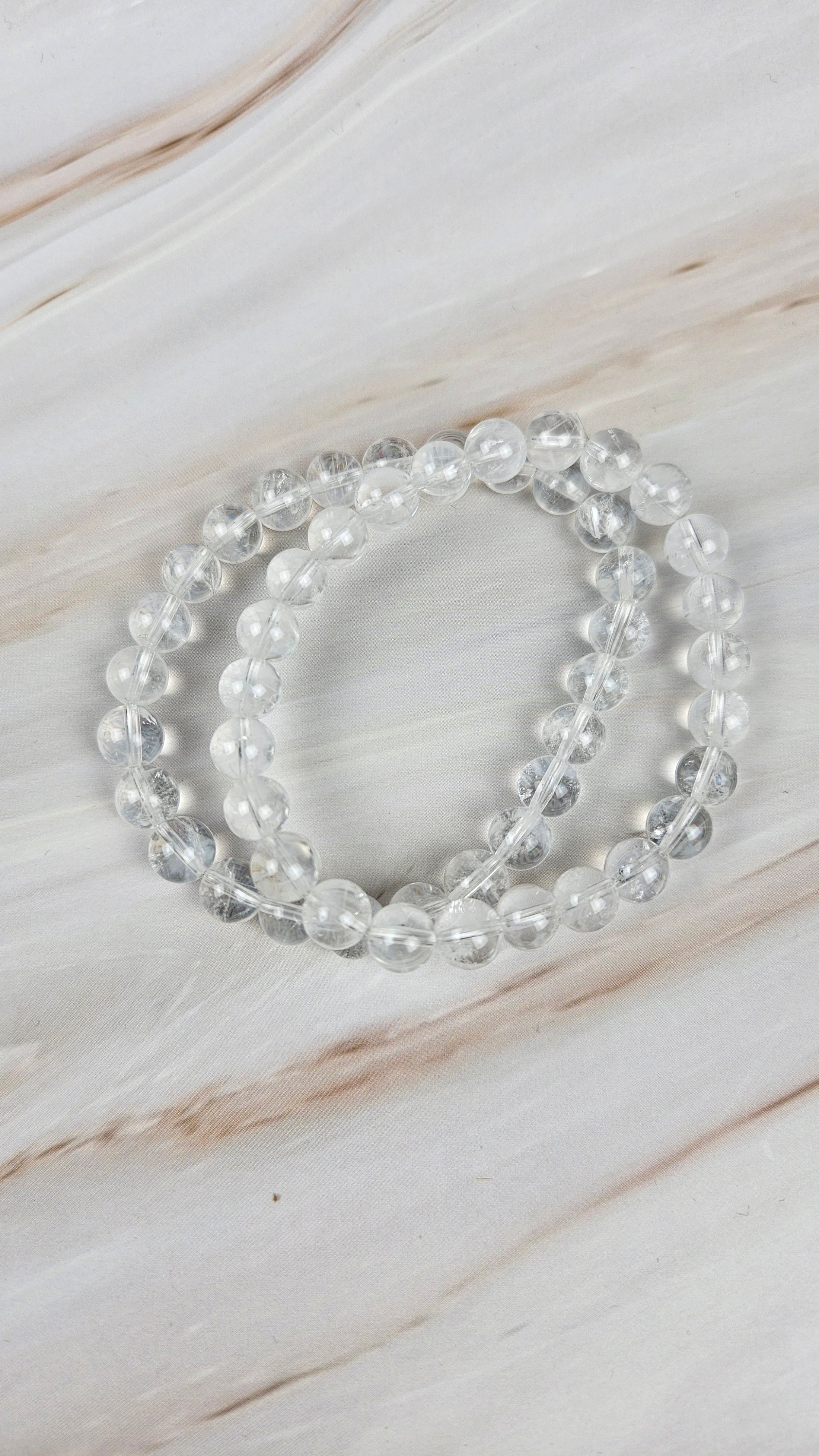 Bergkristall Blue Needle Kugelarmband (25bned)