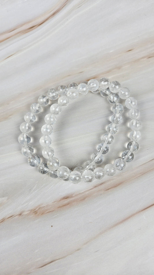 Bergkristall Blue Needle Kugelarmband (25bned)