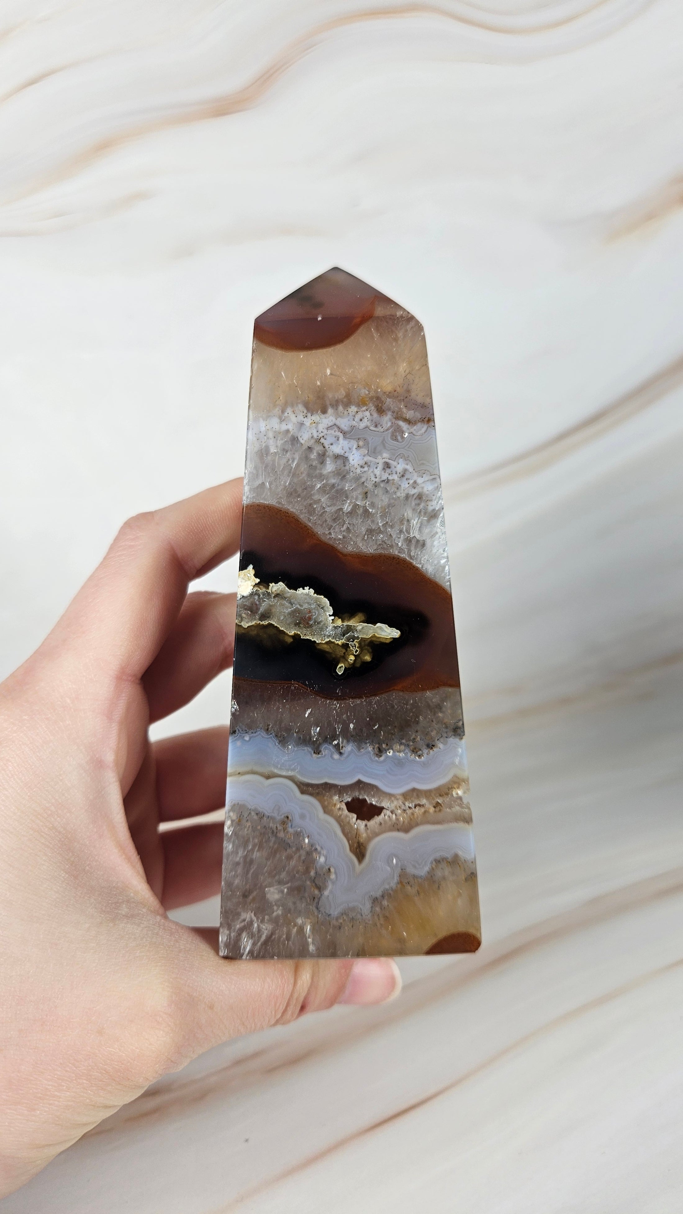 Druzy Achat Spitze (59dit)