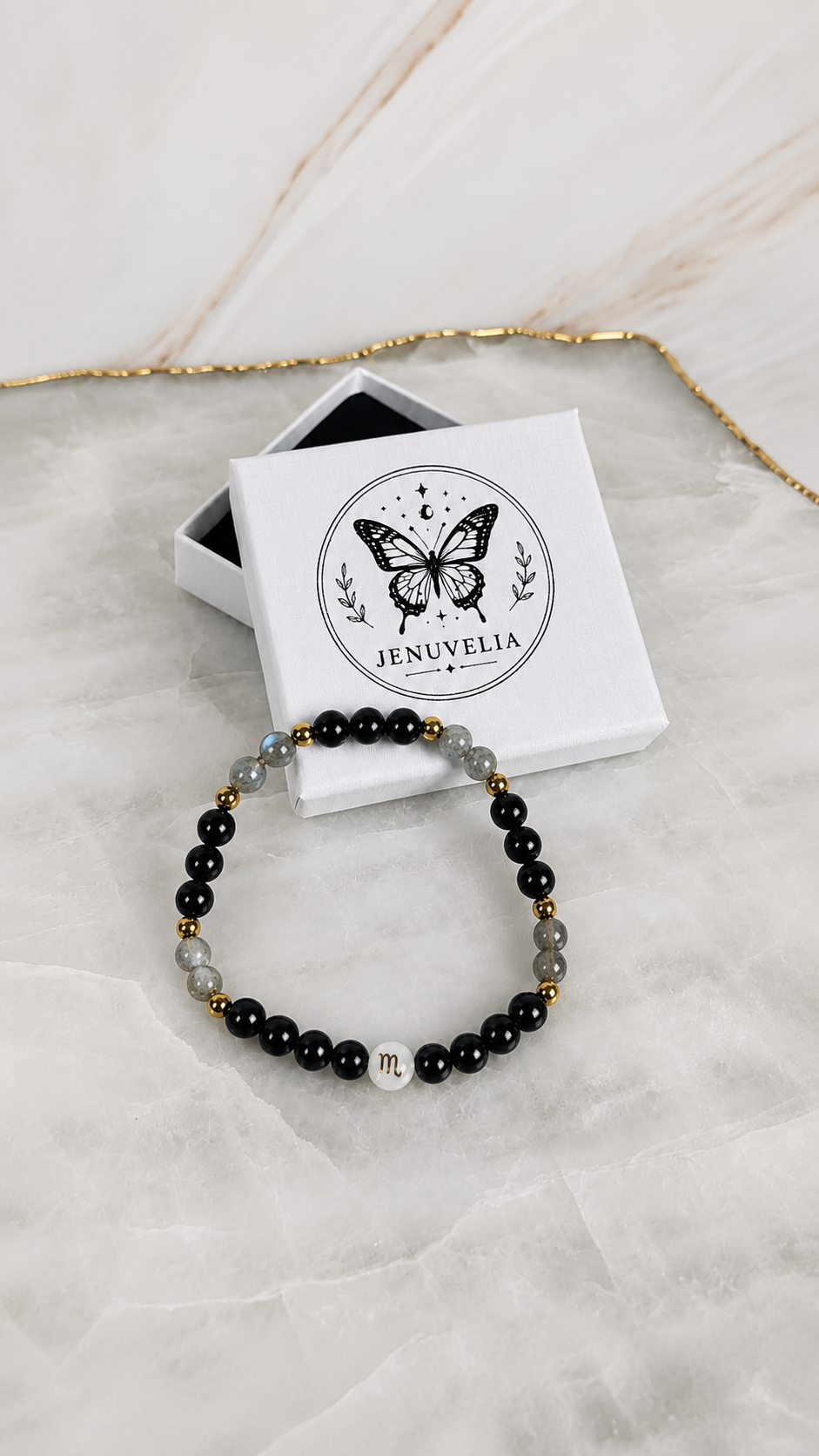 SKORPION ♏️- Sternzeichen Armband mit Turmalin und Labradorit