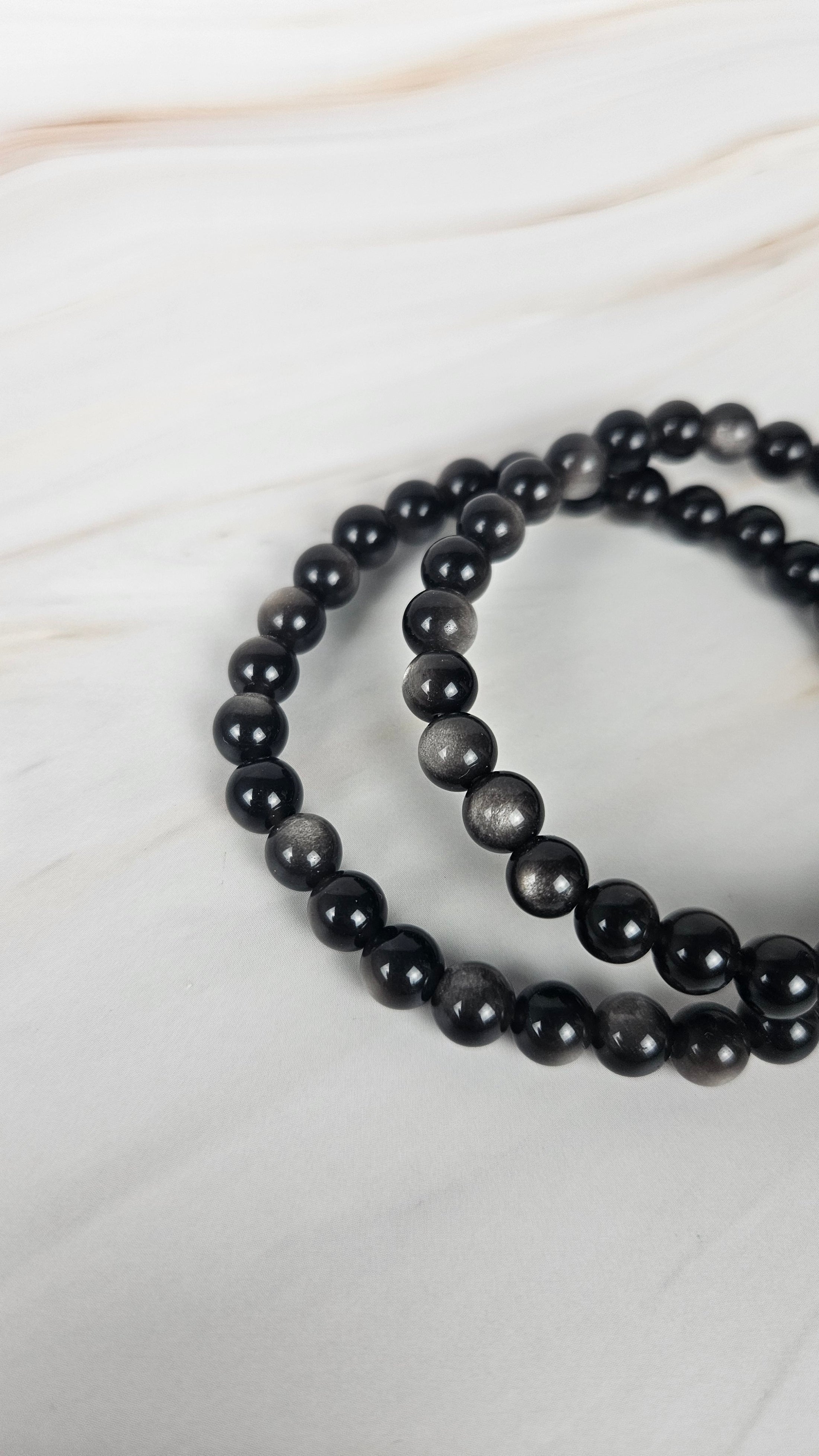 Silberobsidian Kugelarmband (17son)