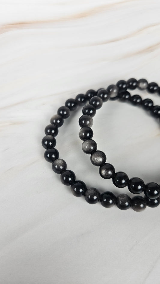Silberobsidian Kugelarmband (17son)