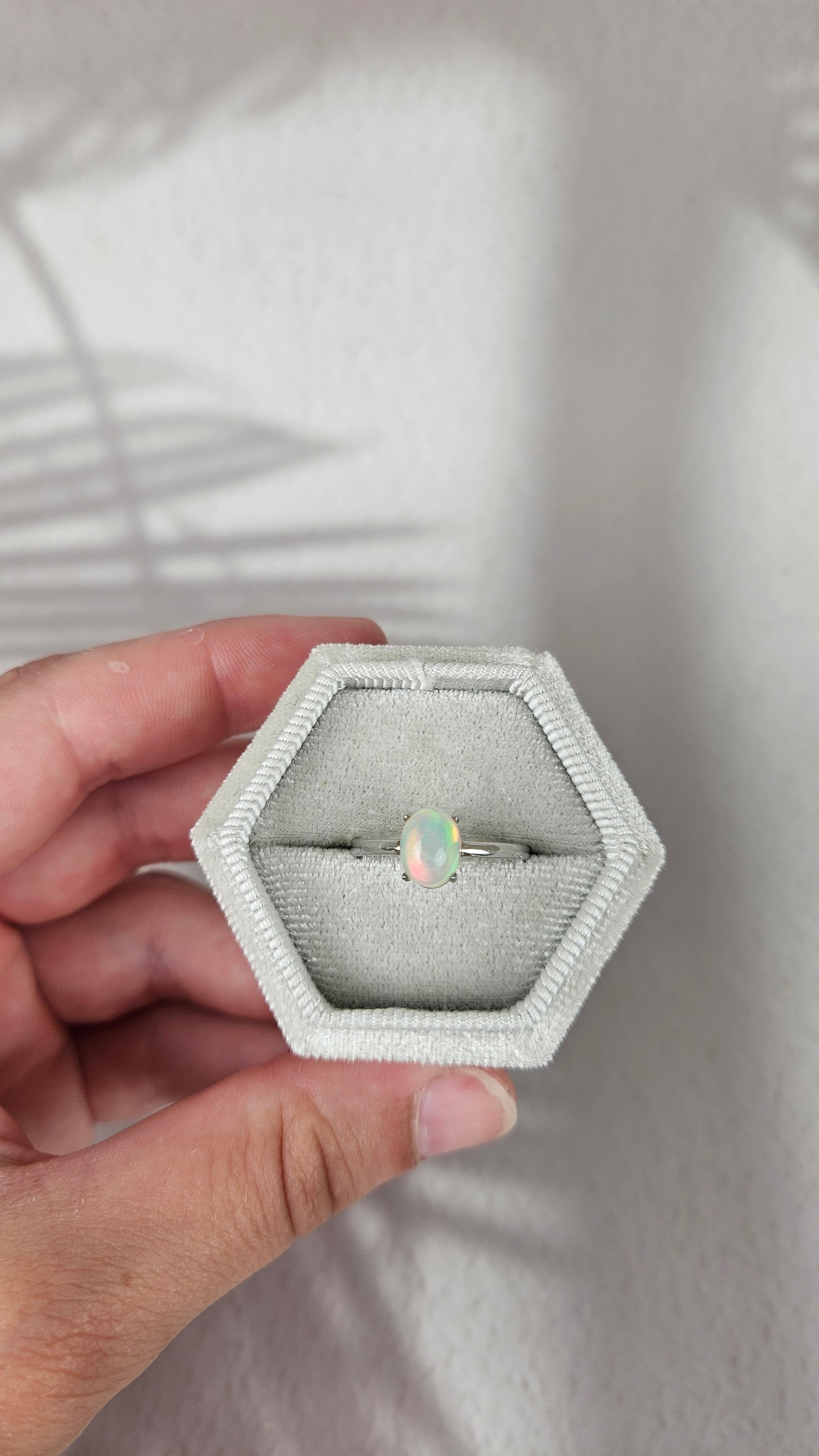 925 Silber Opal Ring (49opa)