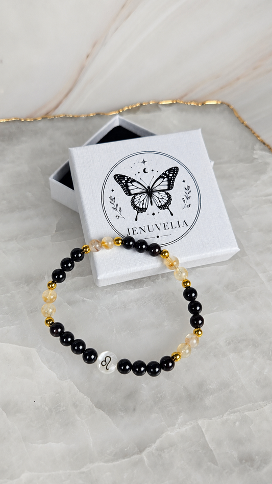 LÖWE ♌️- Sternzeichen Armband mit Citrin und Turmalin