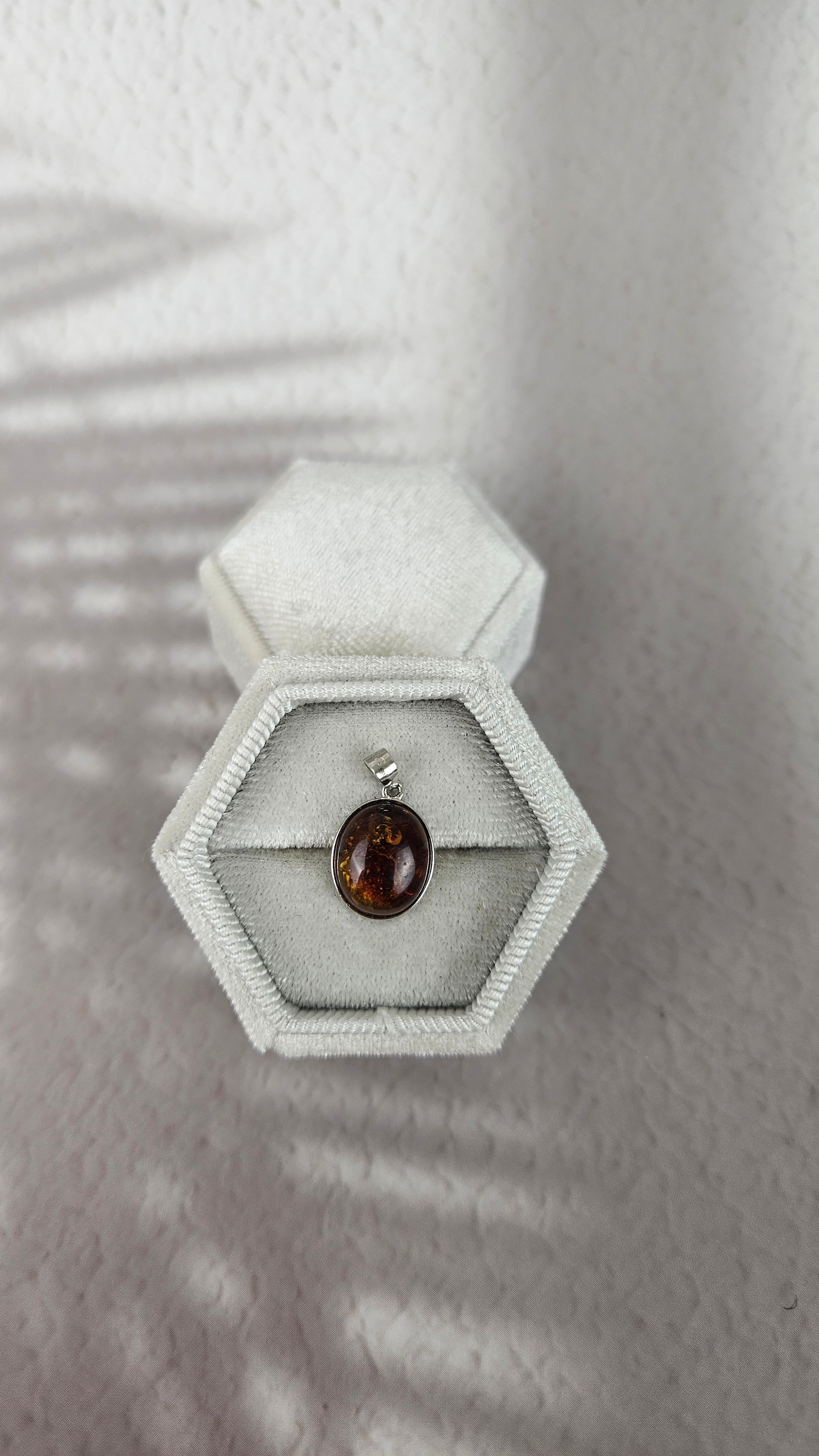 925 Silber Bernstein Anhänger Dunkel (35ber)