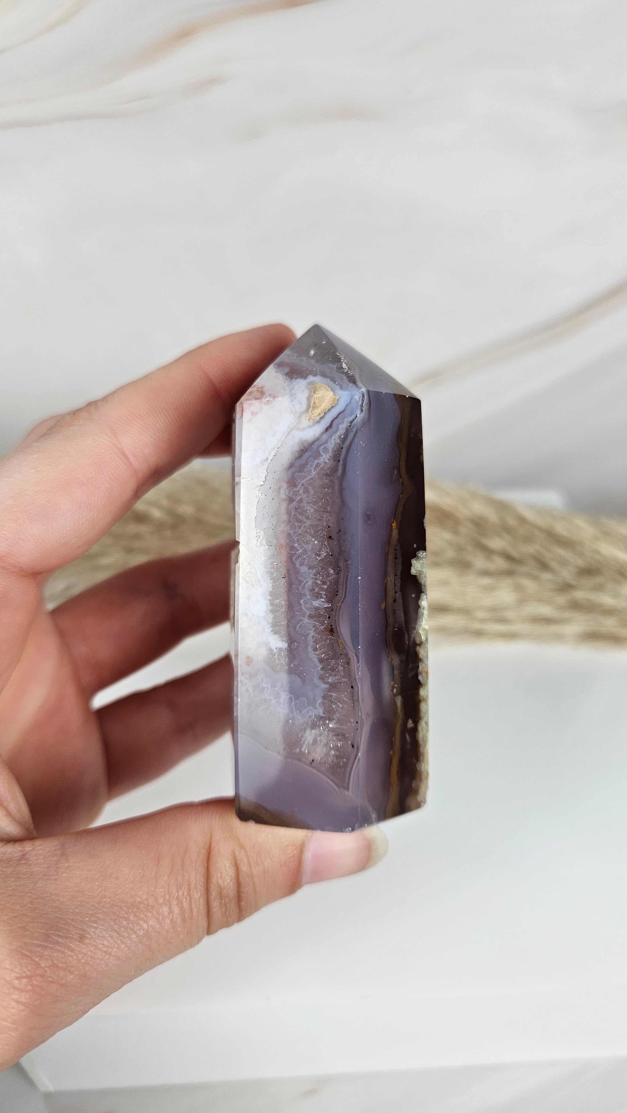 Druzy Achat Spitze (36lil)