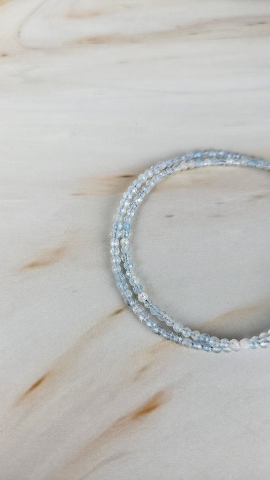 Faccetiertes Aquamarin Armband mit Magnetverschluss (19aq)