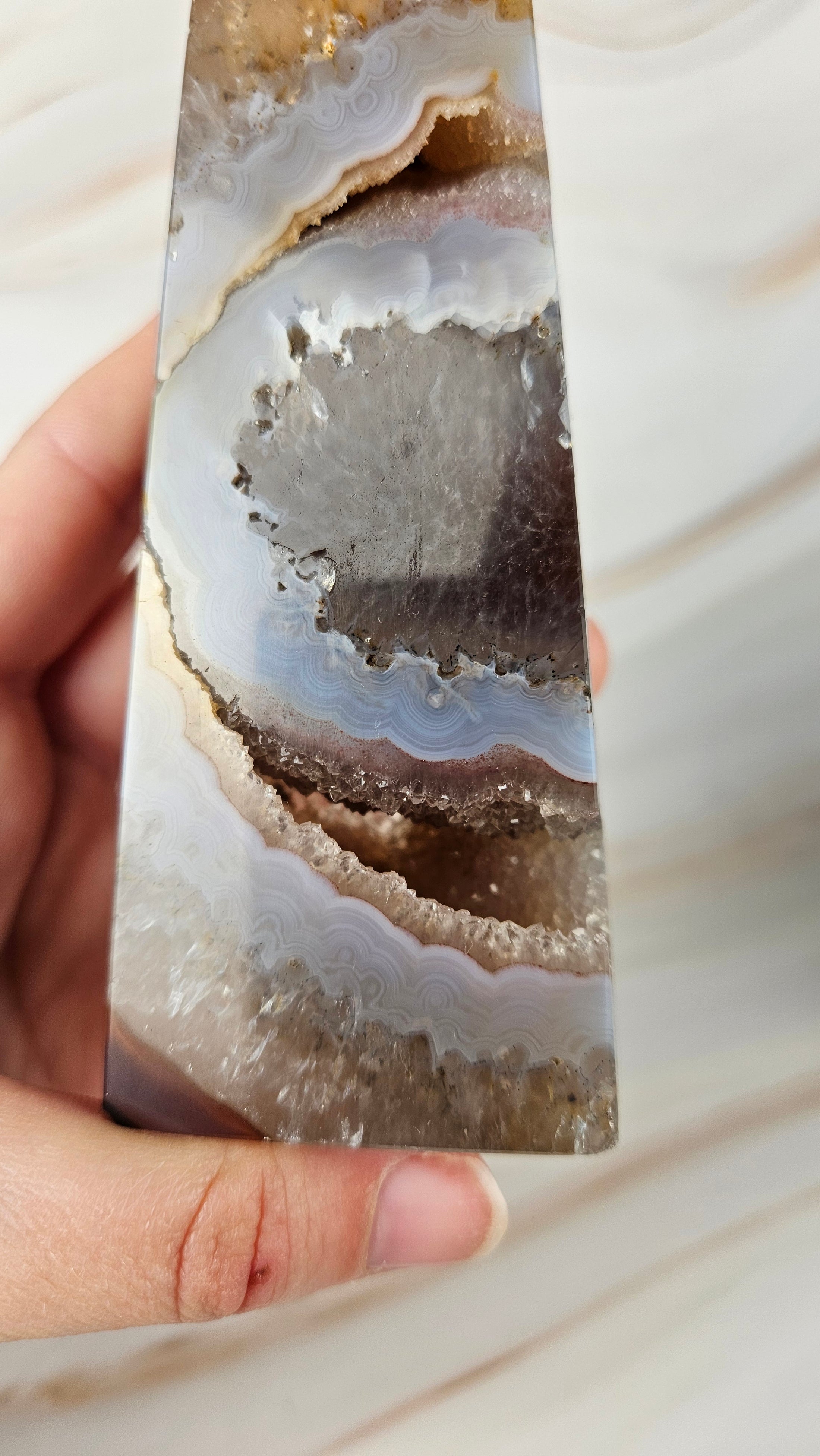 Druzy Achat Spitze (59dit)